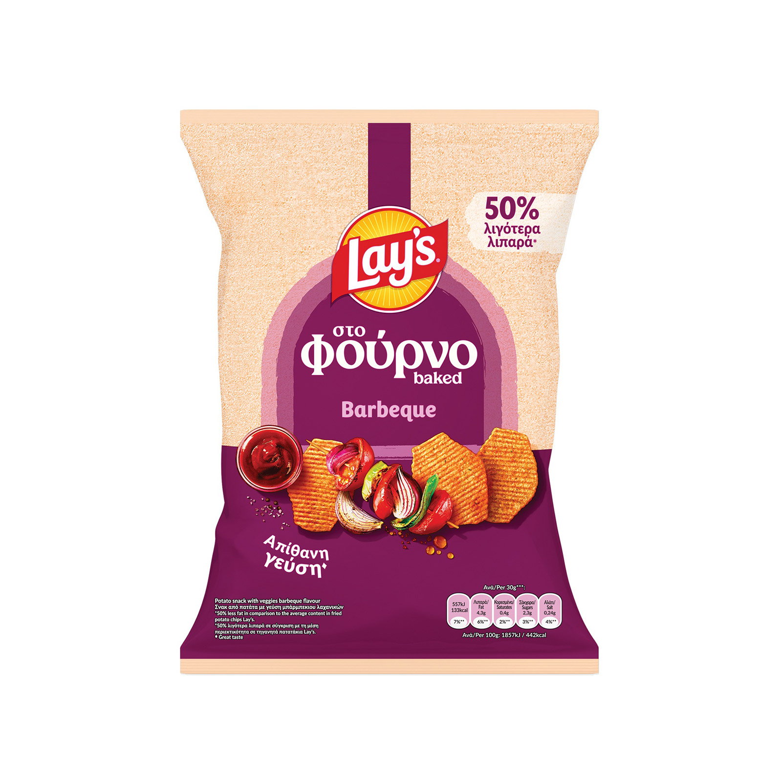 Lay's Baked στο φούρνο τσιπς πατατάκια barbecue 105g εικόνα 1