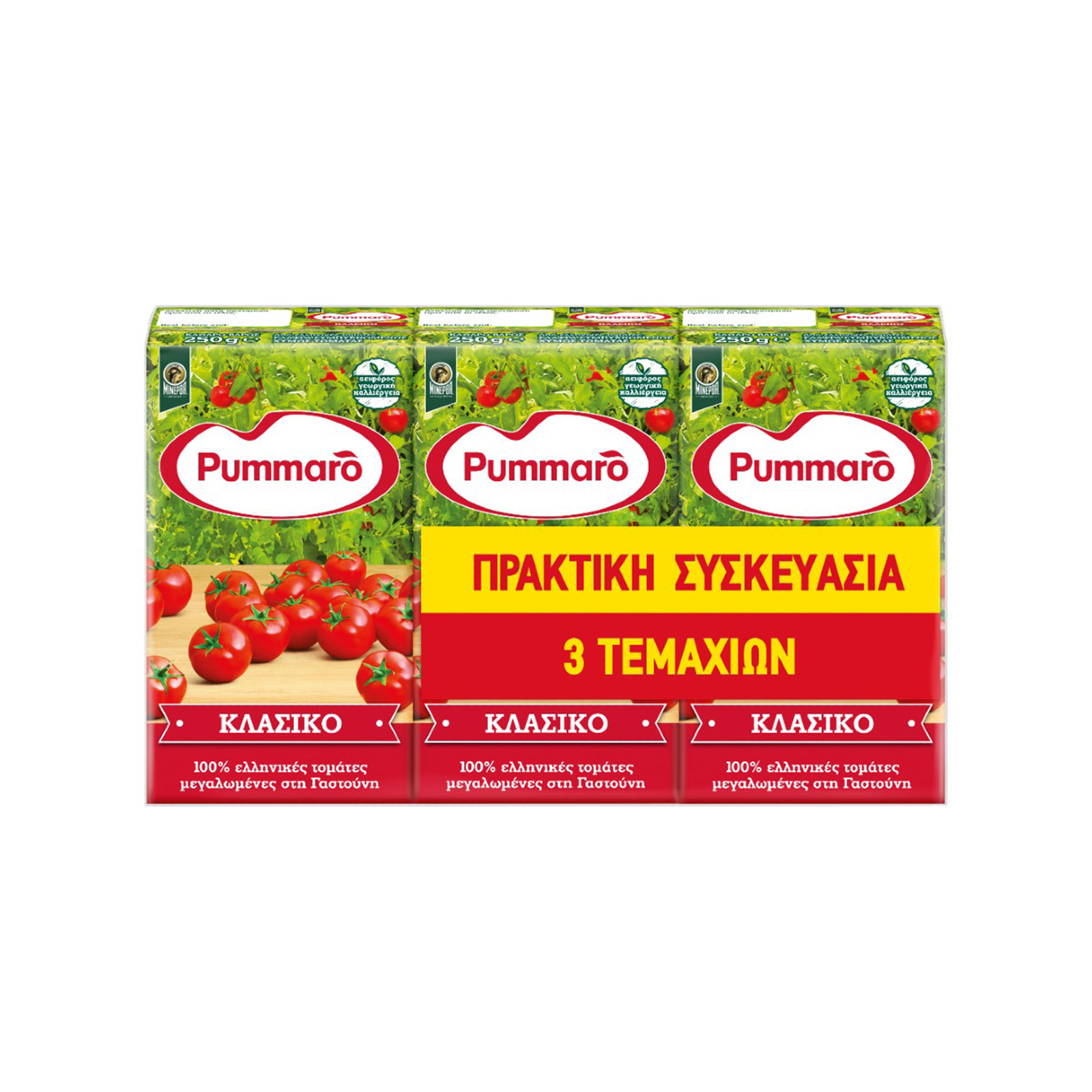 Pummaro Κλασικό τομάτα χυμός ελαφρά συμπυκνωμένος 3x250g εικόνα 1