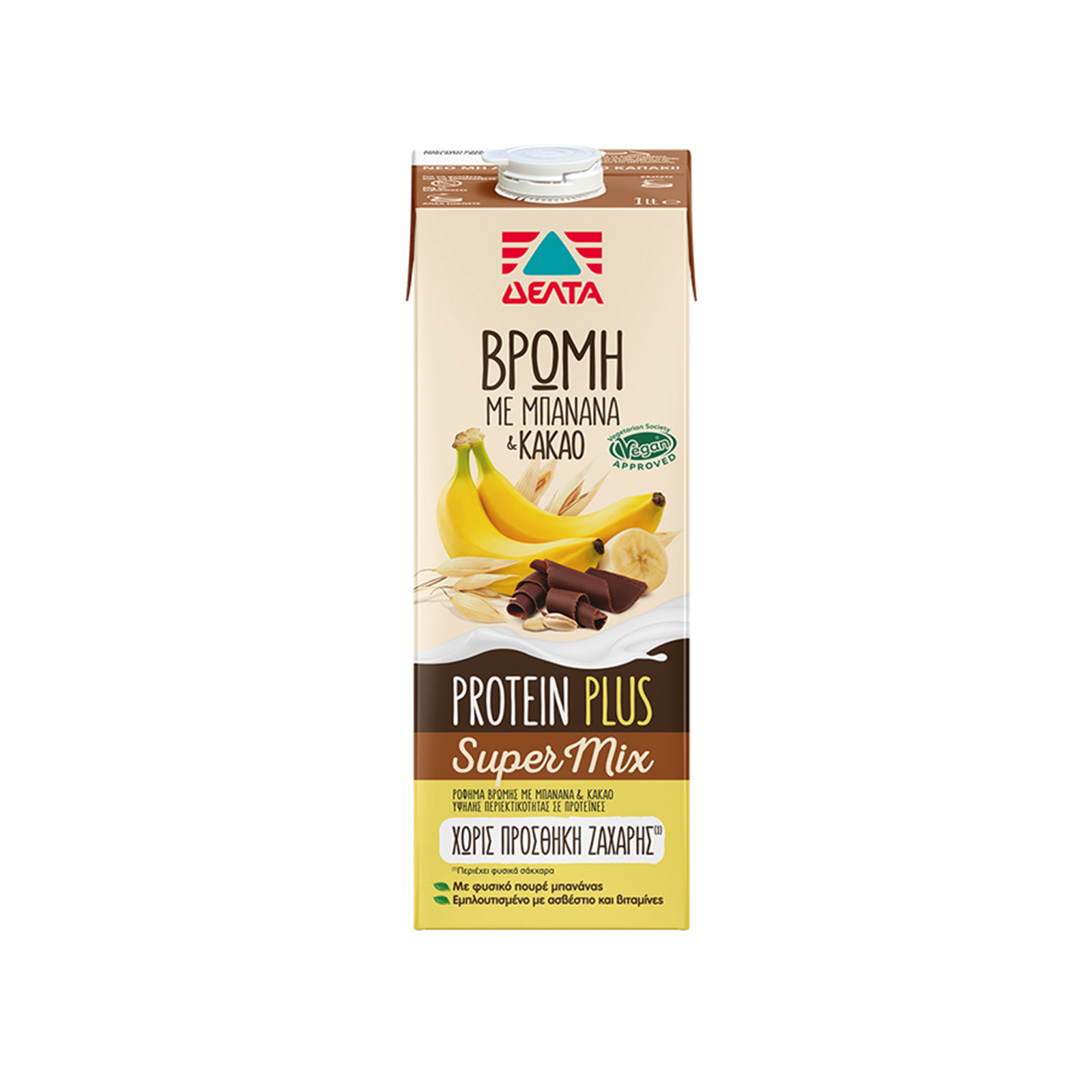 Δέλτα Protein Plus ρόφημα βρώμης με μπανάνα & κακάο 1lt εικόνα 1