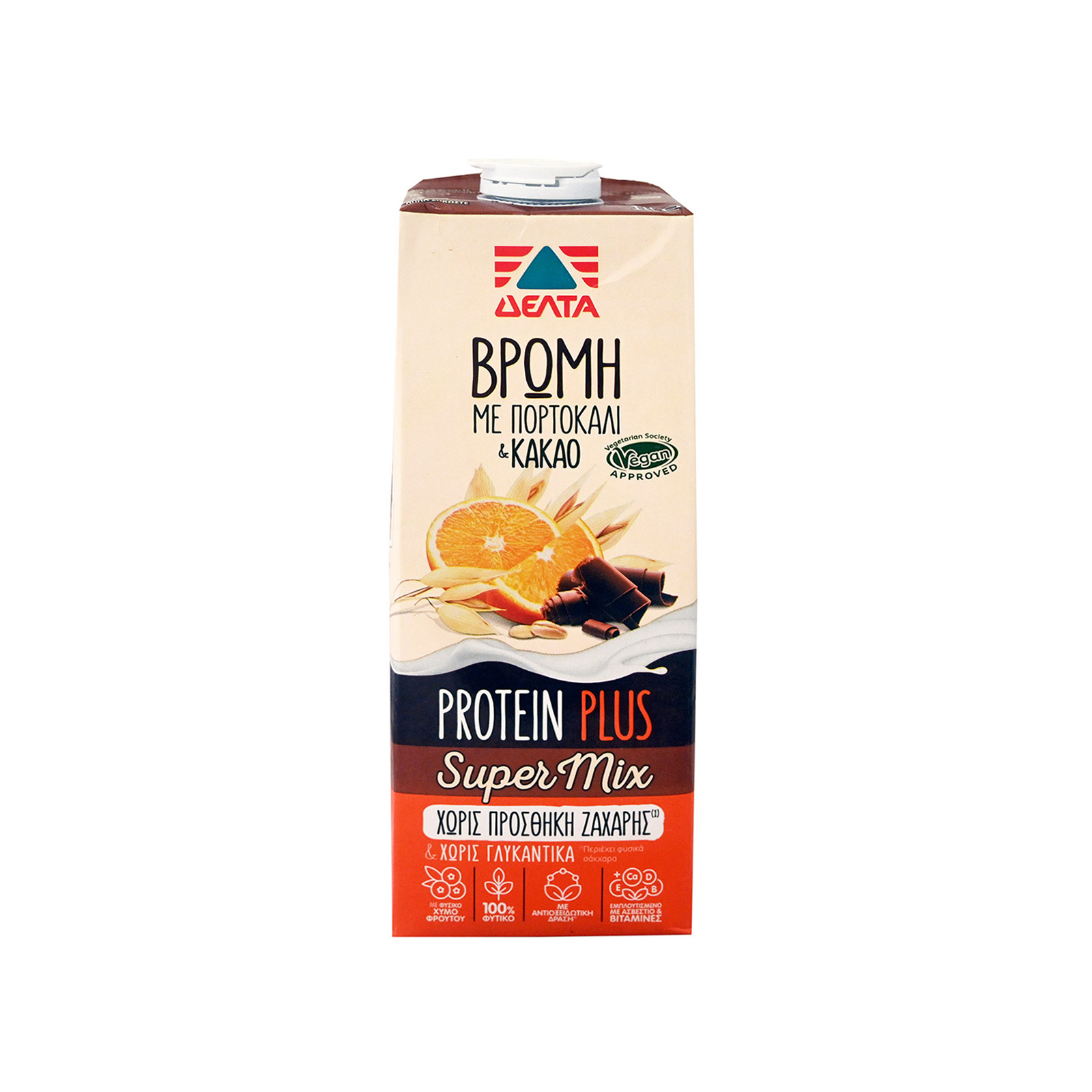 Δέλτα Protein Plus ρόφημα βρώμης super mix με πορτοκάλι & κακάο 1lt εικόνα 1