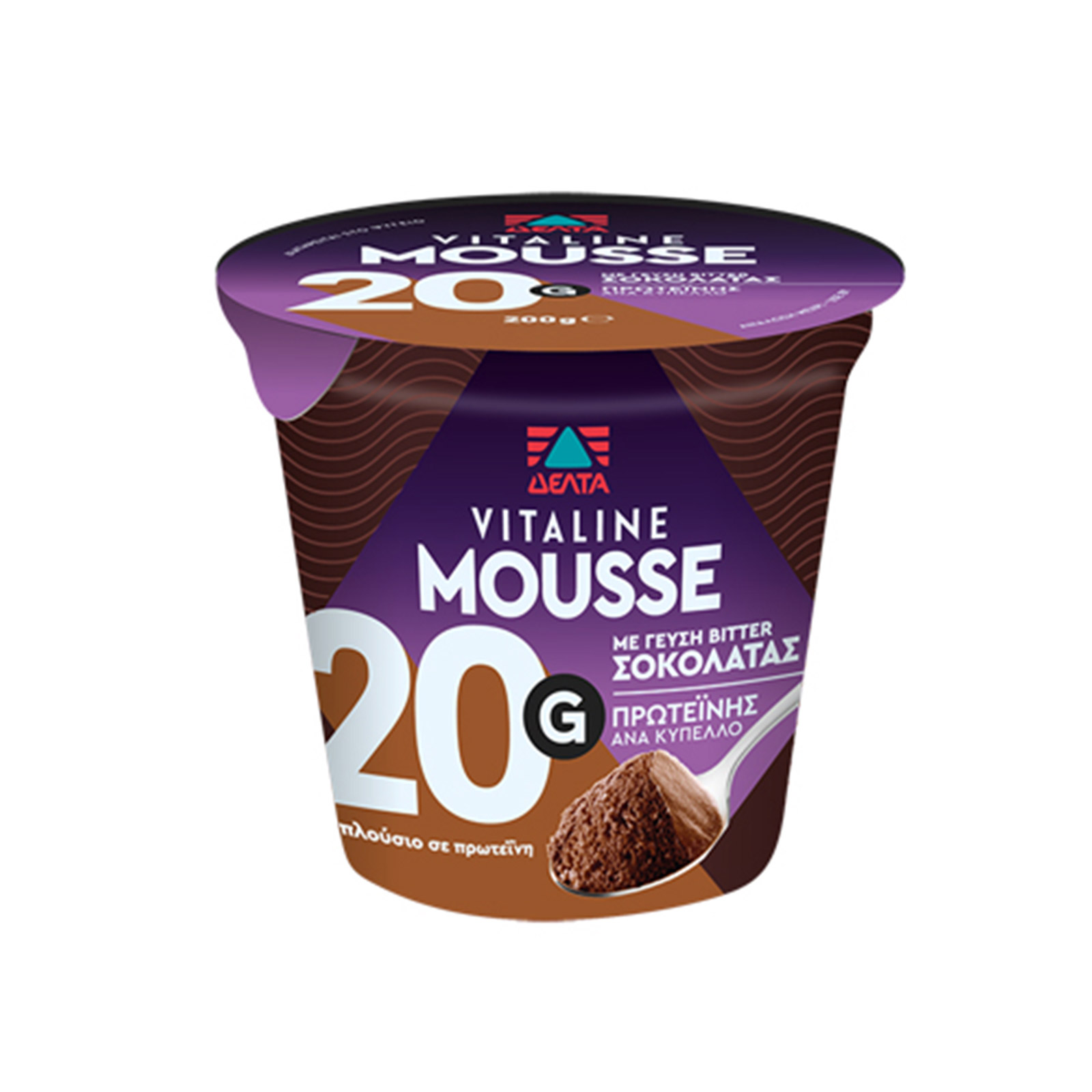 Δέλτα Vitaline mousse επιδόρπιο ψυγείου με γεύση bitter σοκολάτας 200g εικόνα 1