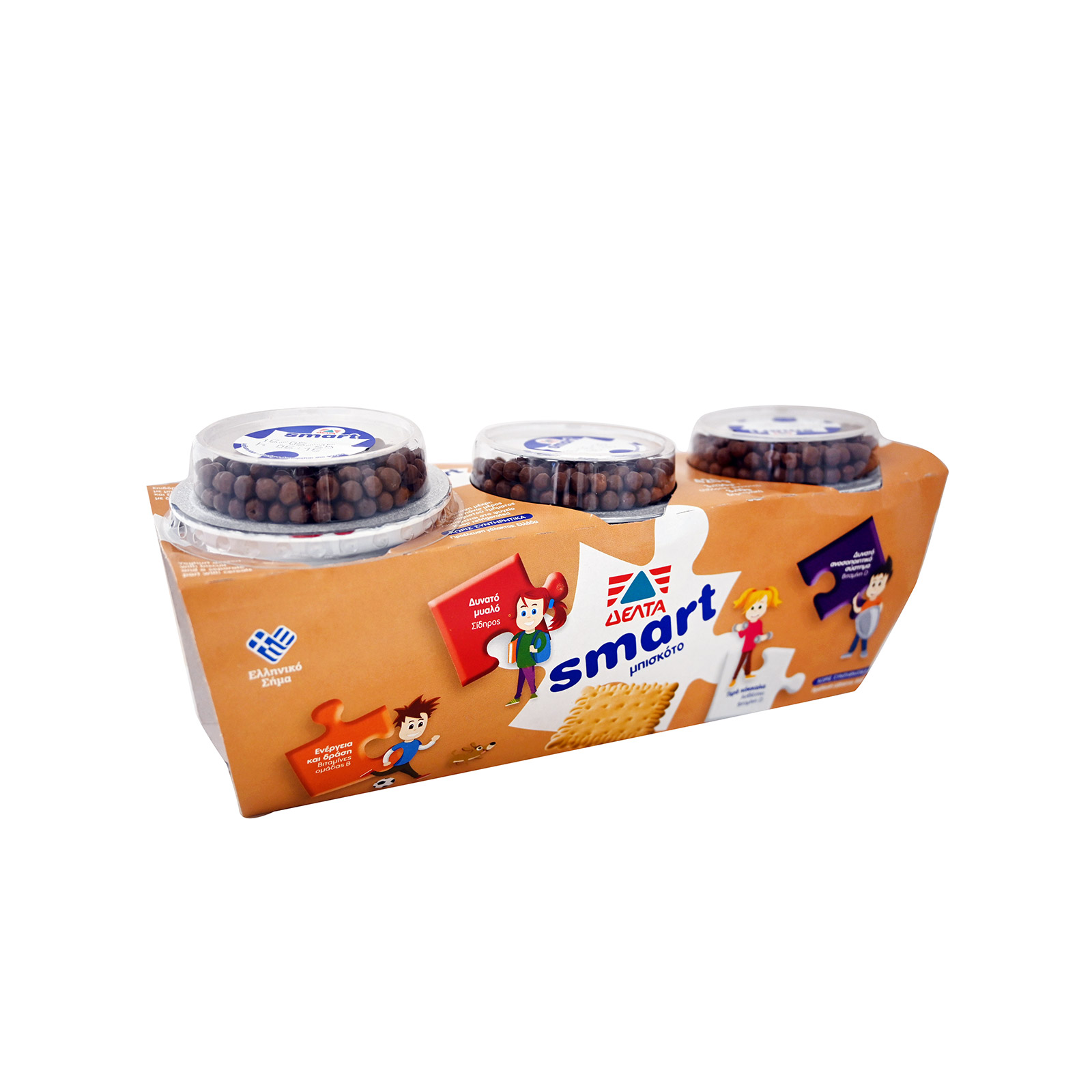 Δέλτα Smart επιδόρπιο γιαουρτιού παιδικό μπισκότο 3x140g εικόνα 1