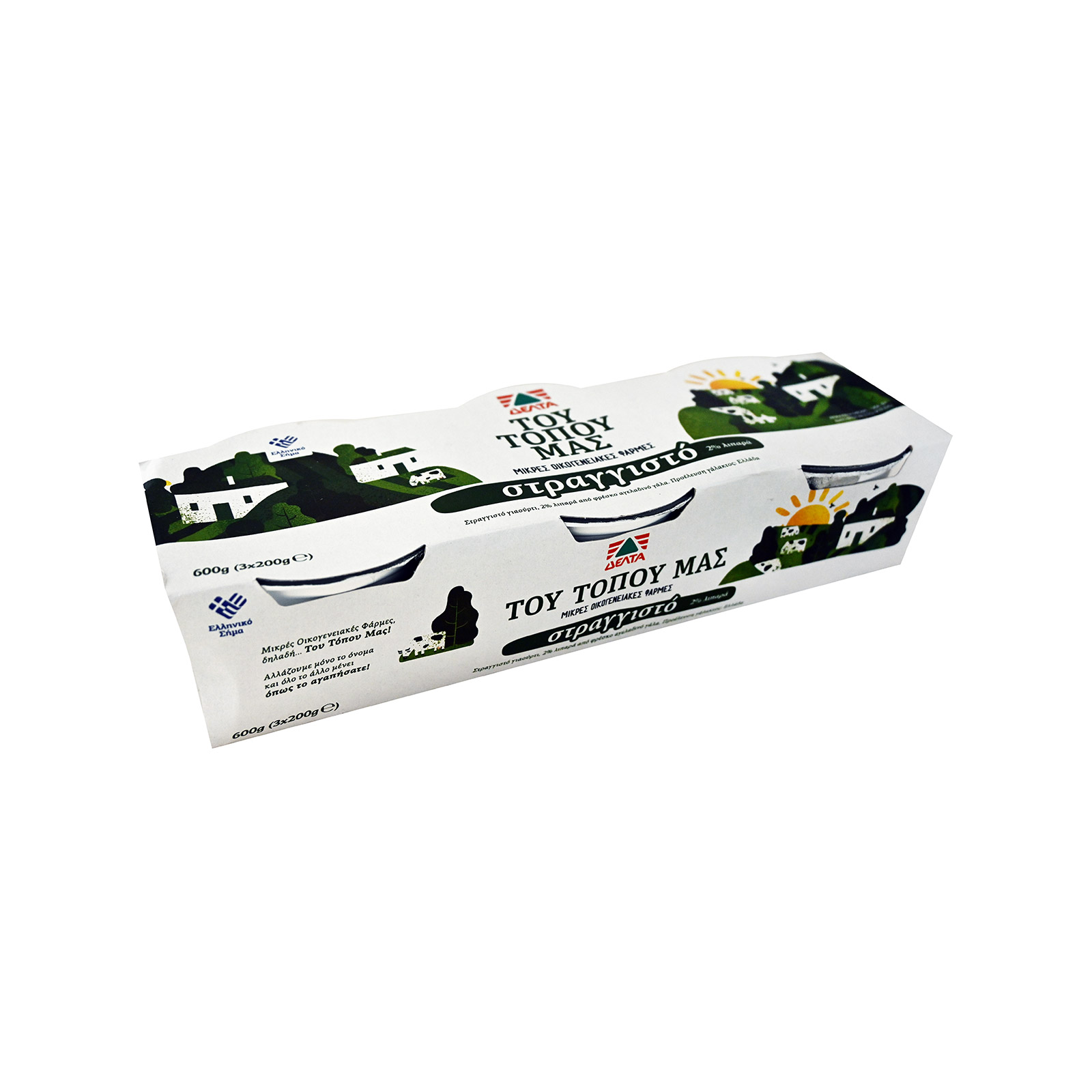 Δέλτα Του Τόπου μας γιαούρτι αγελάδος στραγγιστό 2% λιπαρά 3x200g εικόνα 1