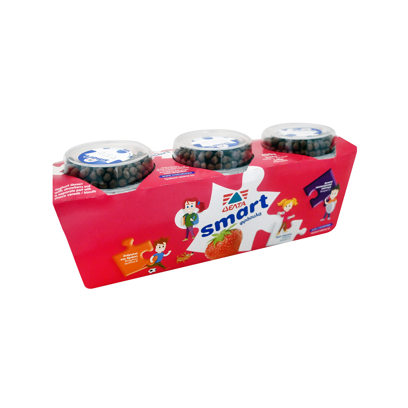Δέλτα Smart επιδόρπιο γιαουρτίου φράουλα 3x140g εικόνα 1