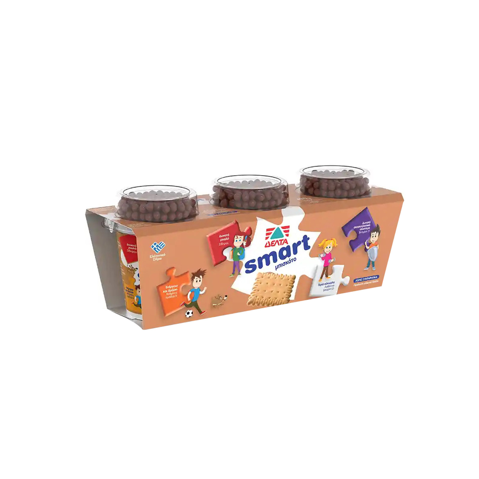 Δέλτα Smart επιδόρπιο γιαουρτιού μπισκότο 3x140g εικόνα 1