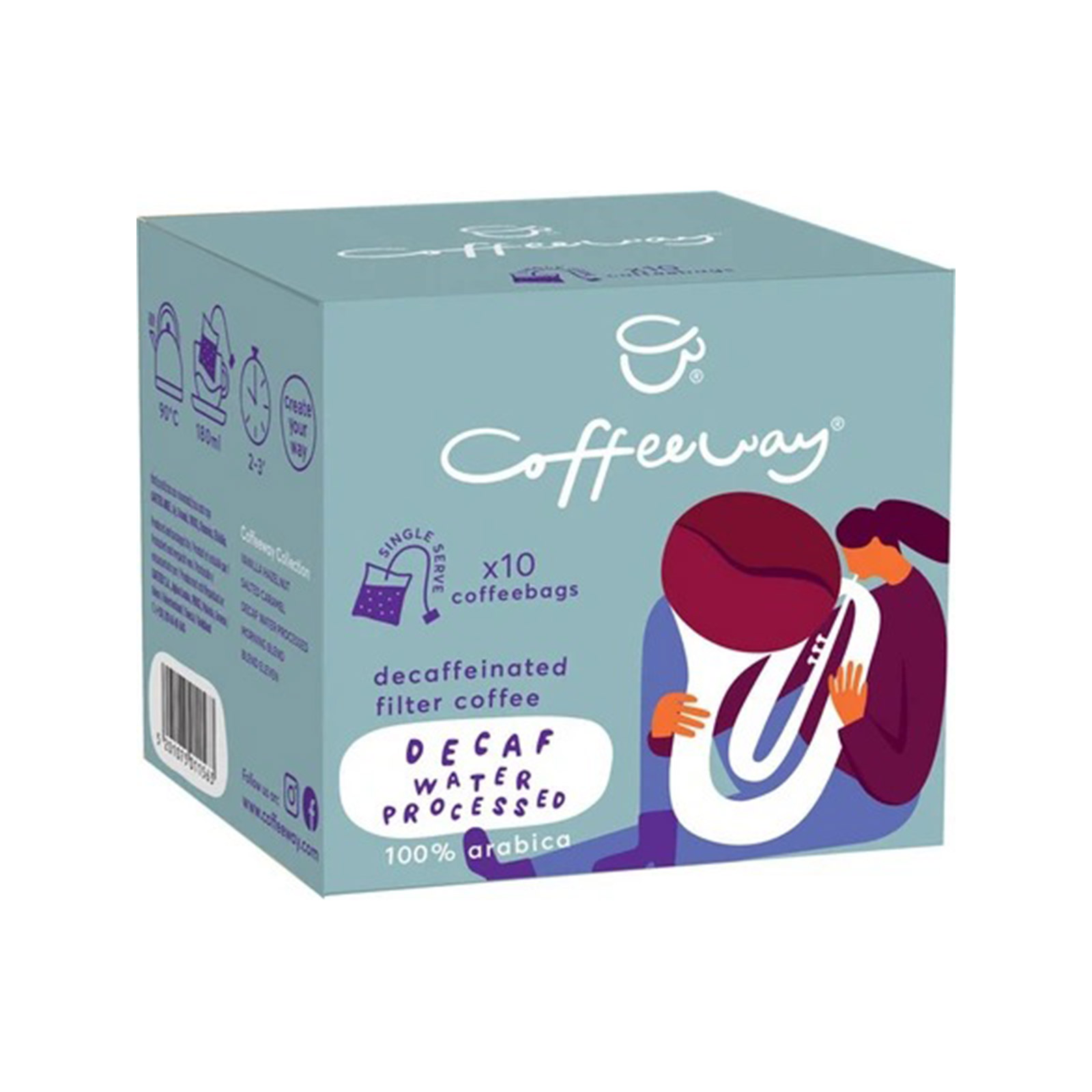 Coffeeway καφές φίλτρου decaf water processed 75g εικόνα 1