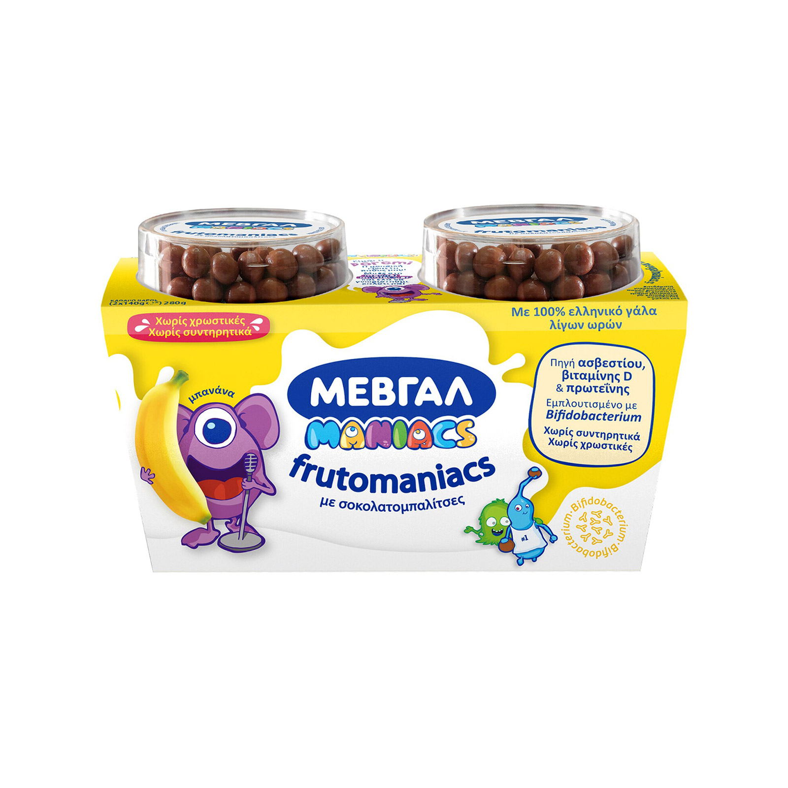 Μεβγάλ Frutomaniacs επιδόρπιο γιαουρτιού μπανάνα - σύκο 2x140g εικόνα 1