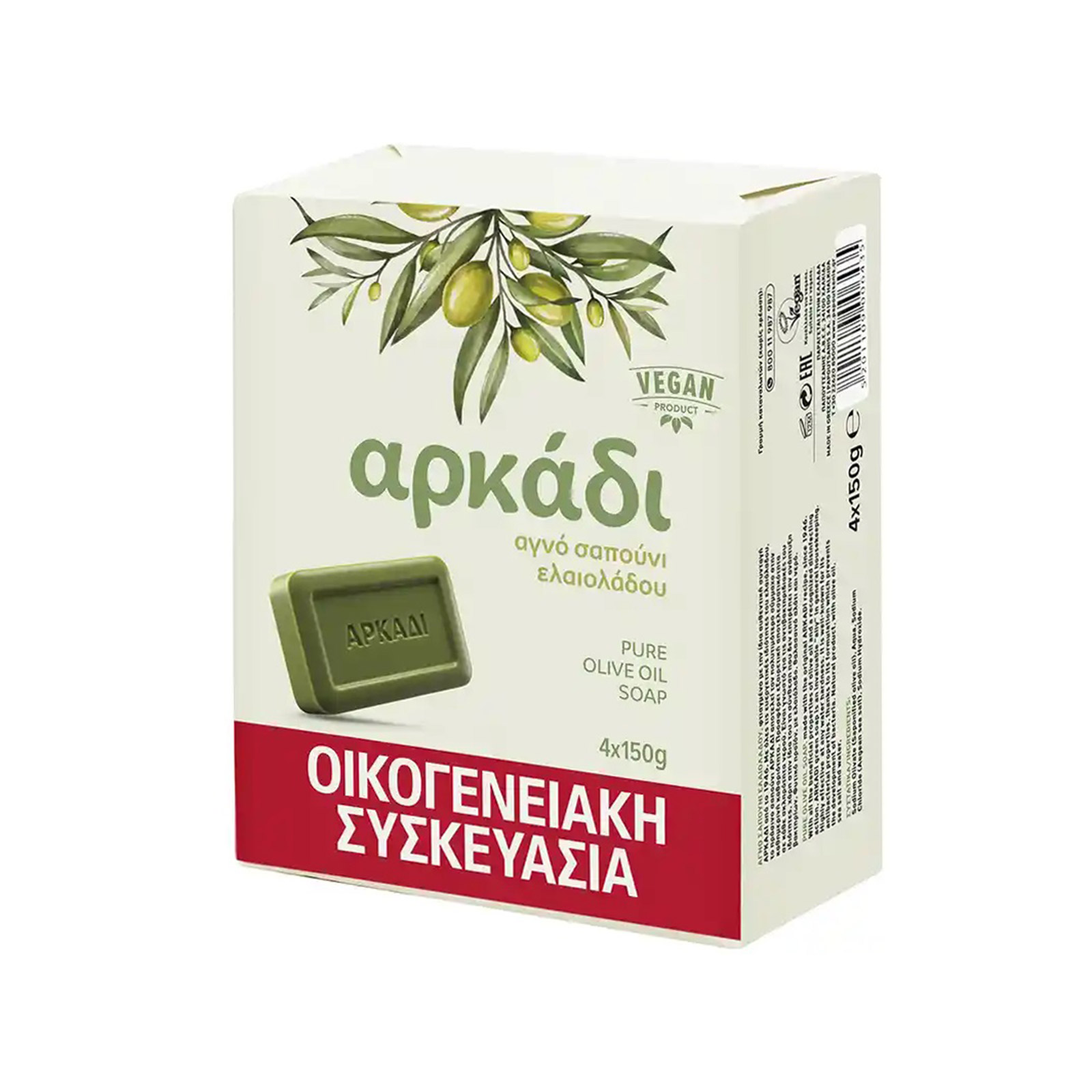 Αρκάδι σαπούνι πράσινο 4x150g εικόνα 1