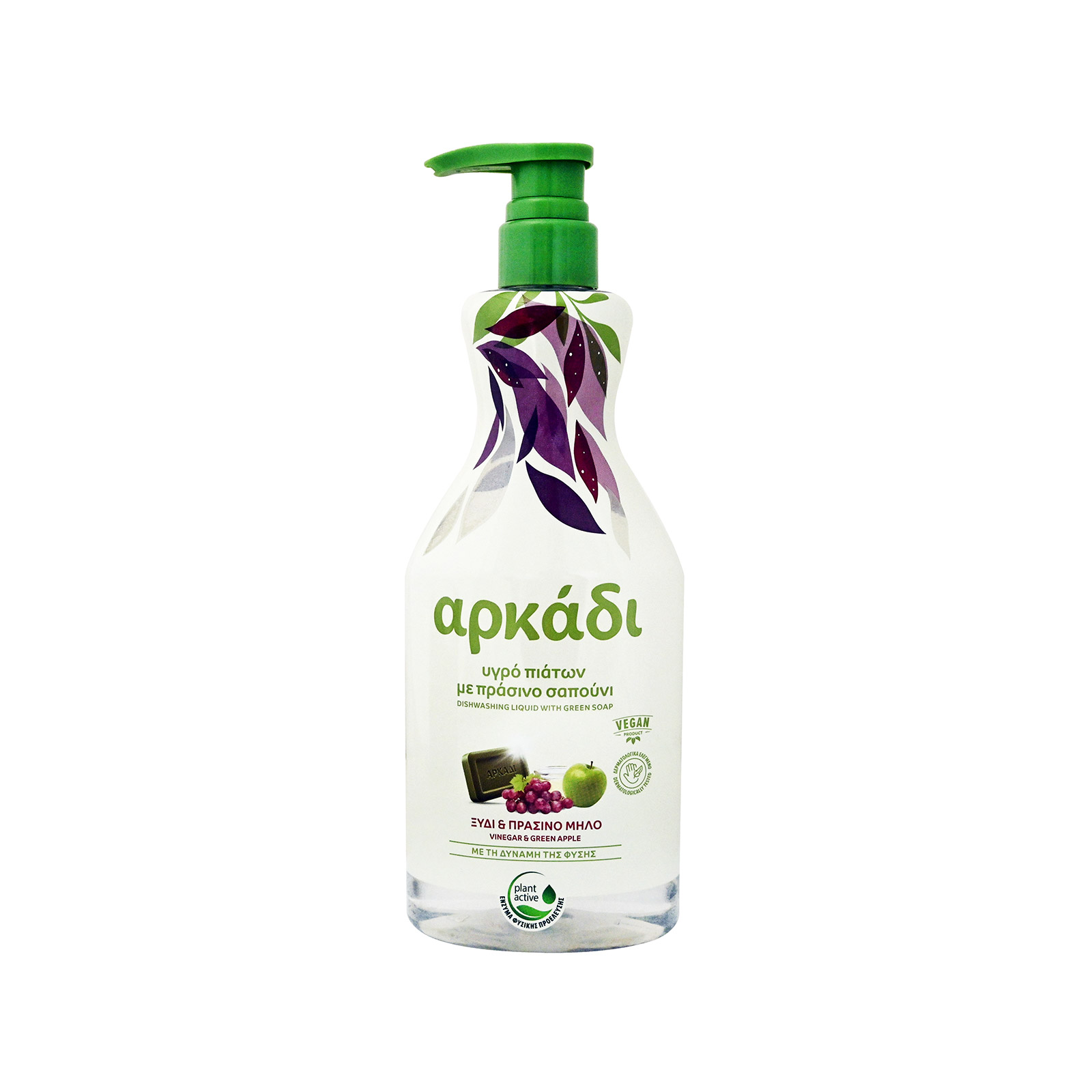 Αρκάδι υγρό πιάτων για πλύσιμο στο χέρι ξύδι & πράσινο μήλο 550ml εικόνα 1