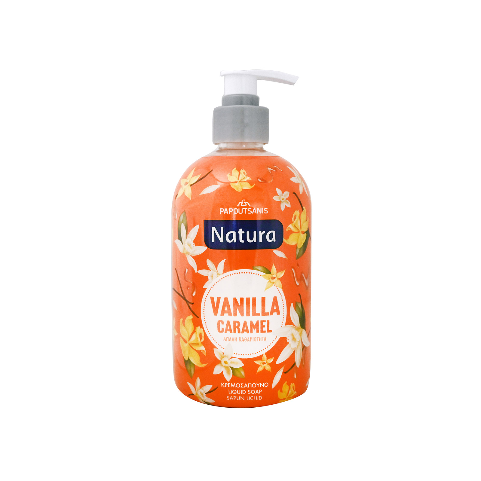 Natura υγρό κρεμοσάπουνο vanilla caramel 480ml εικόνα 1