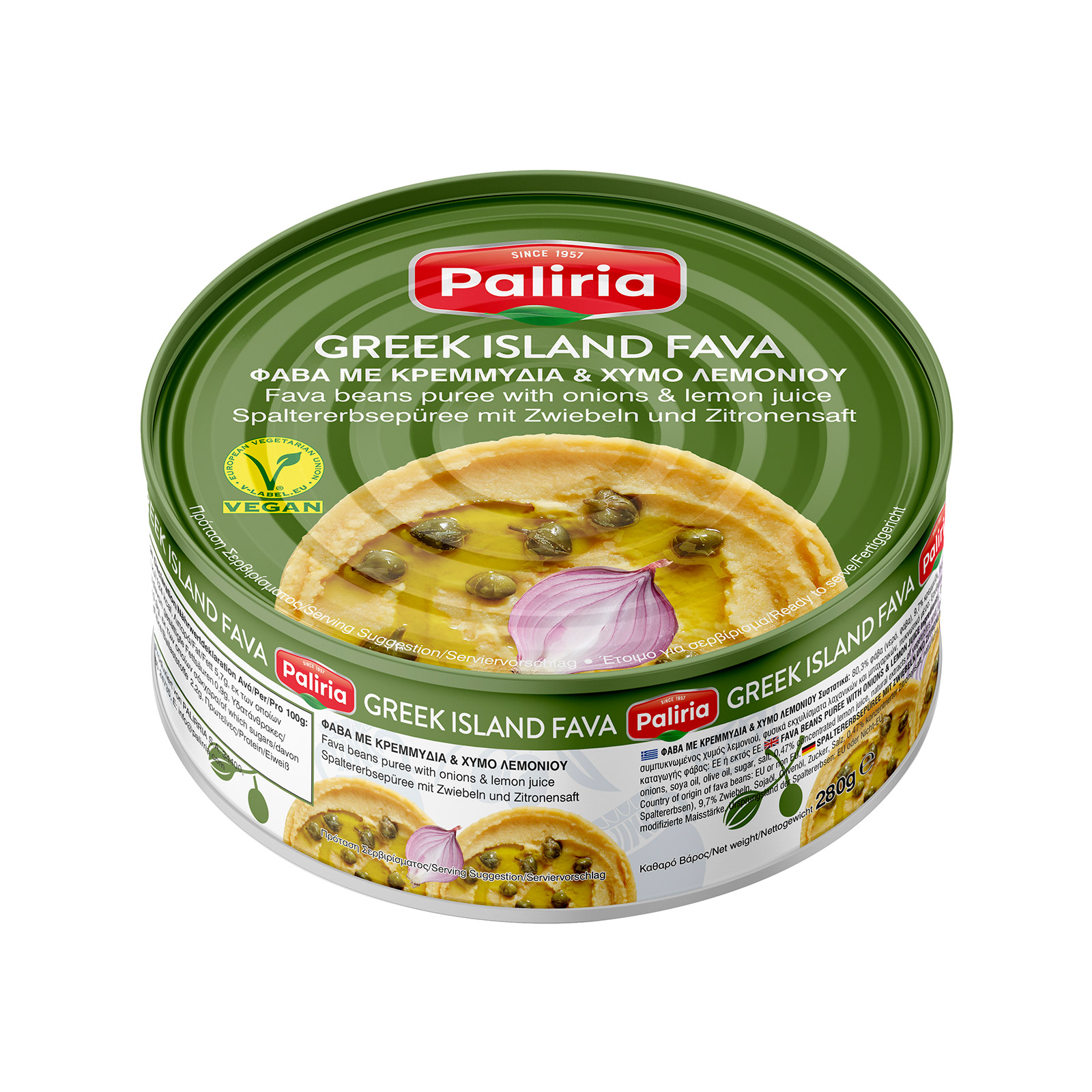 Paliria φάβα με κρεμμύδια & χυμό λεμονιού 280g εικόνα 1