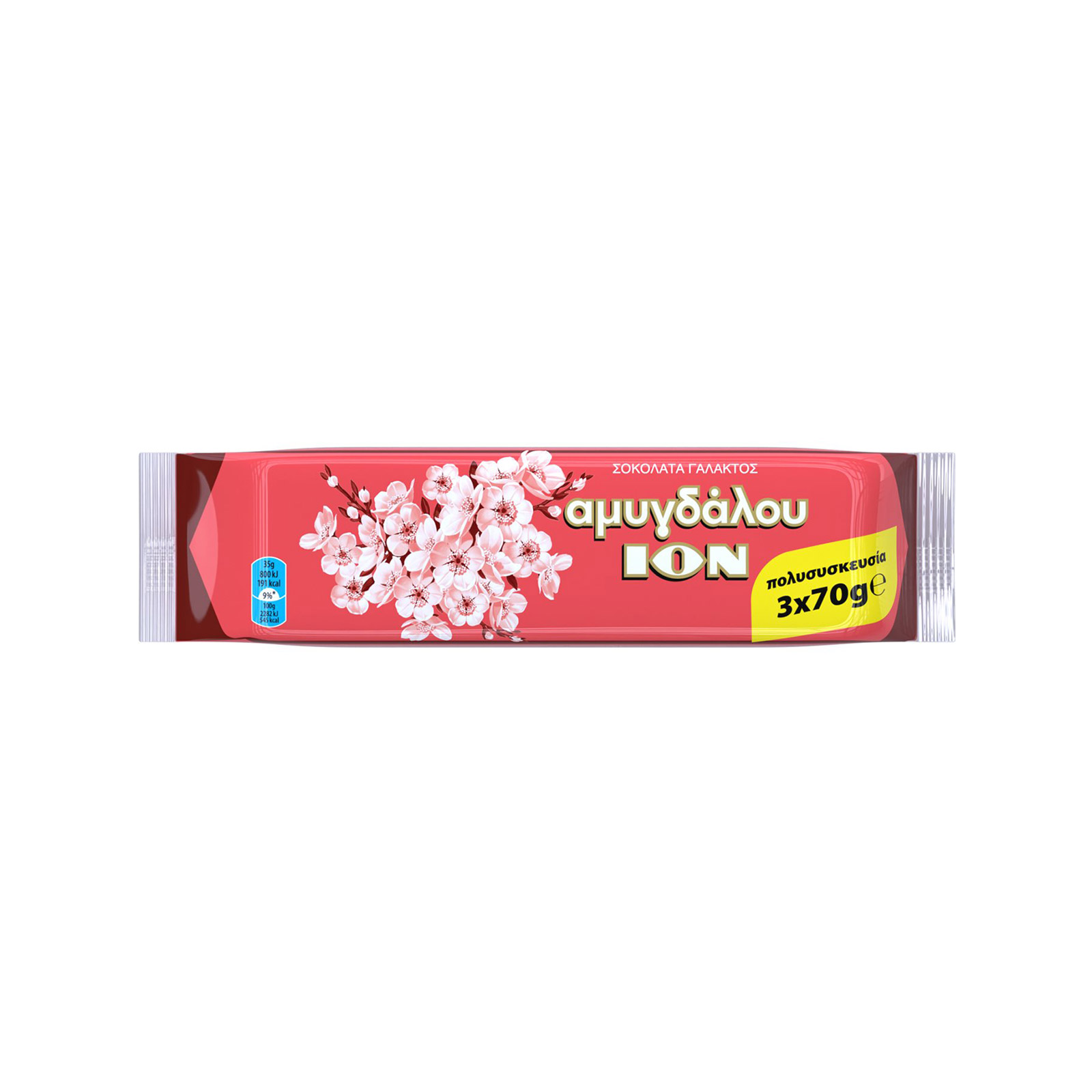 Ίον σοκολάτα γάλακτος αμυγδάλου 3x70g εικόνα 1