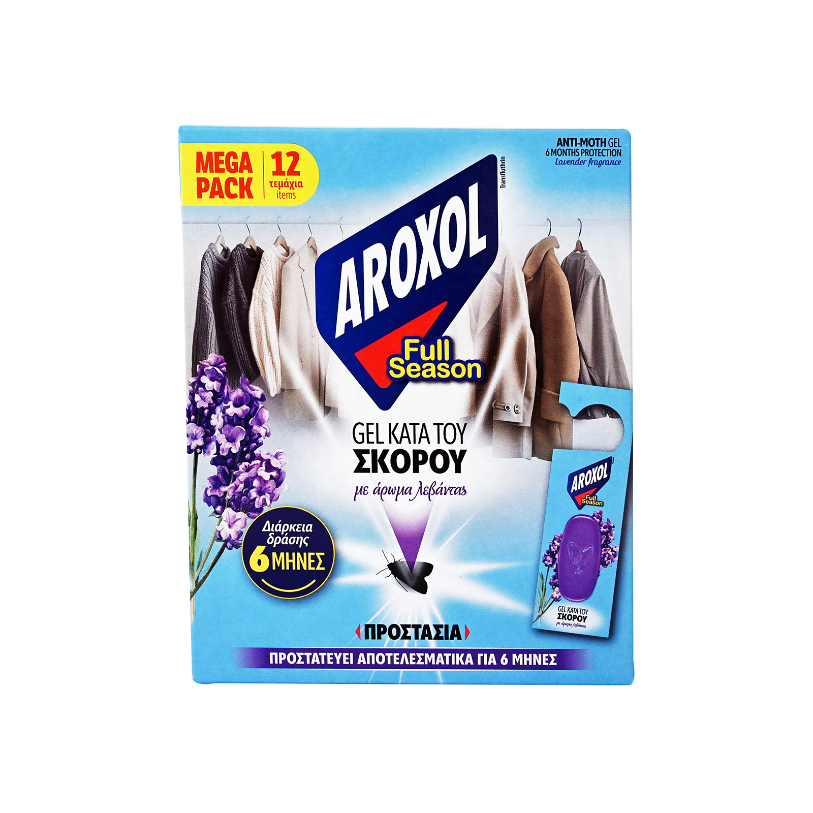 Aroxol σκοροκτόνο gel άρωμα λεβάντας 12τεμ εικόνα 1