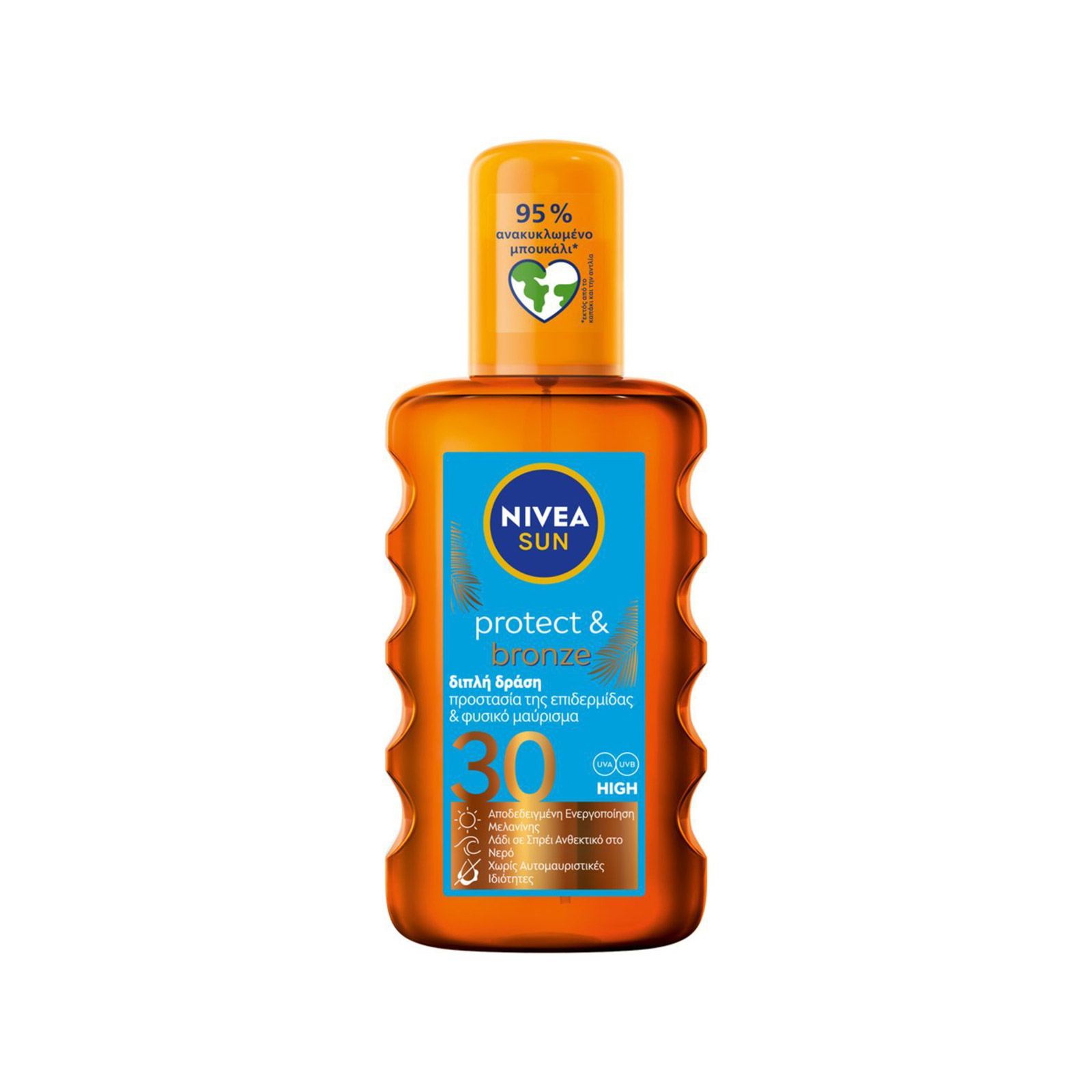 Nivea Sun/ Protect & Bronze αντηλιακό λάδι spray high, spf30 200ml εικόνα 1