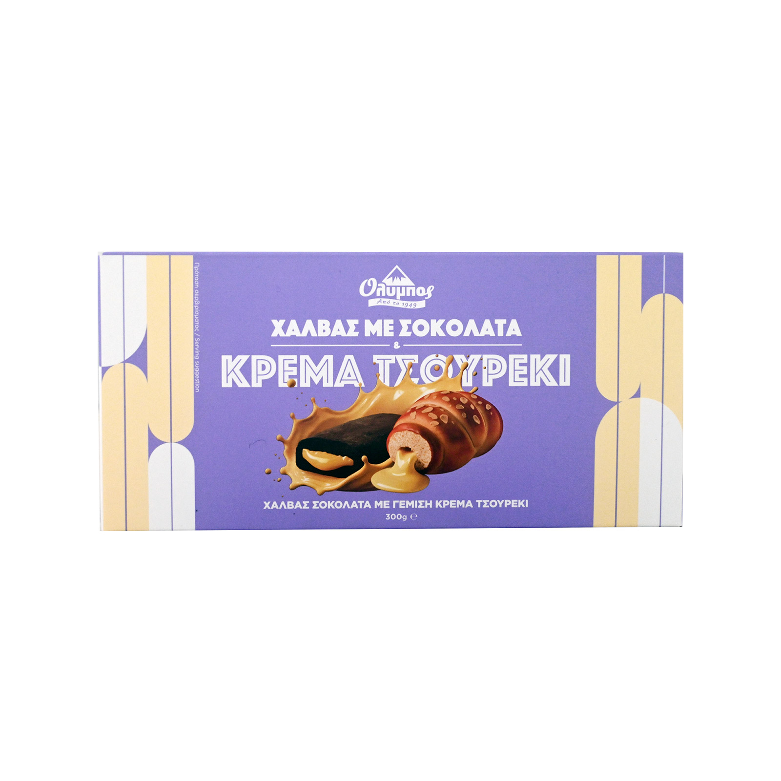 Όλυμπος χαλβάς σοκολάτα, με γέμιση κρέμα τσουρέκι 300g εικόνα 1