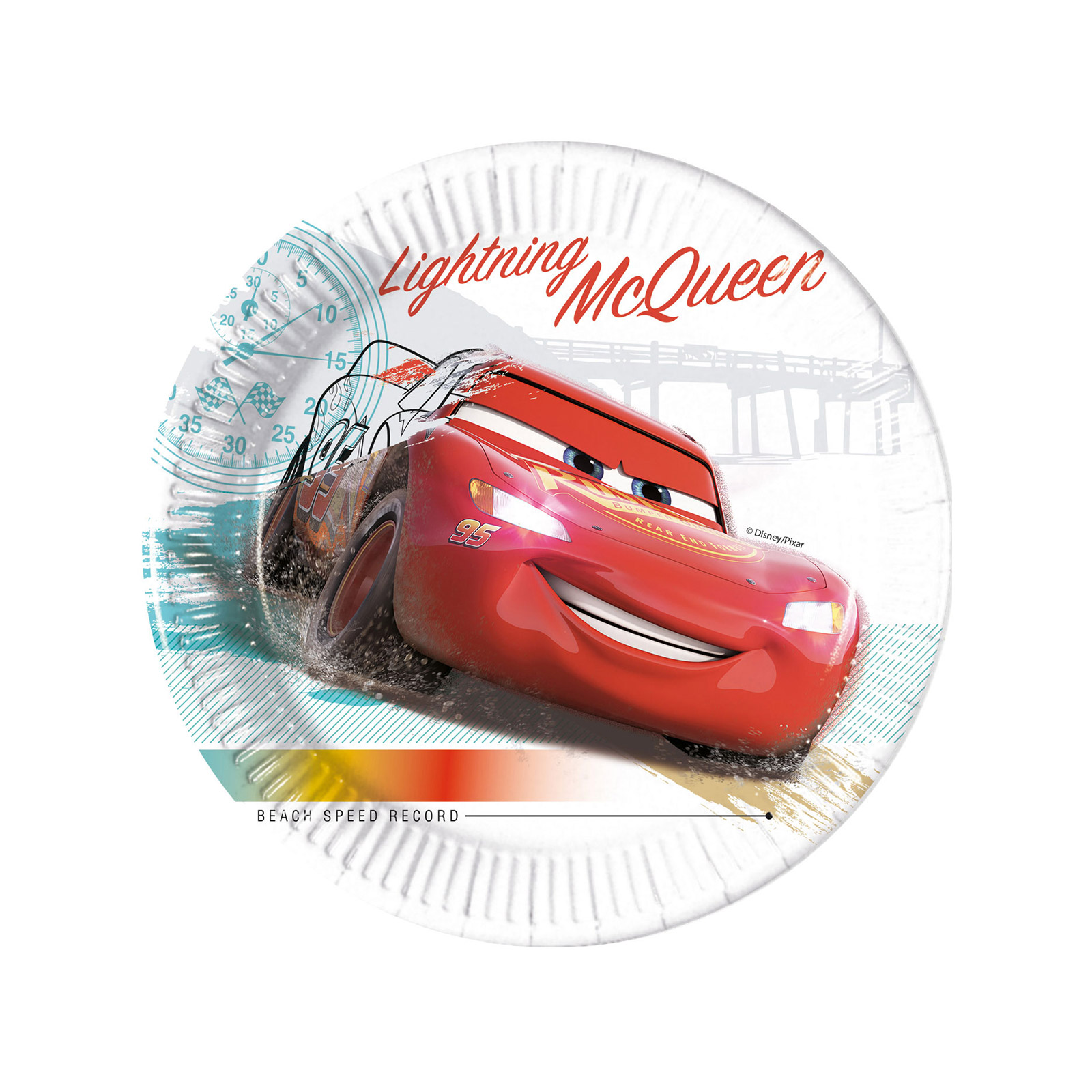 Decorata Compostable mc queen πιάτα χάρτινα παιδικά μεσαία 8τεμ εικόνα 1