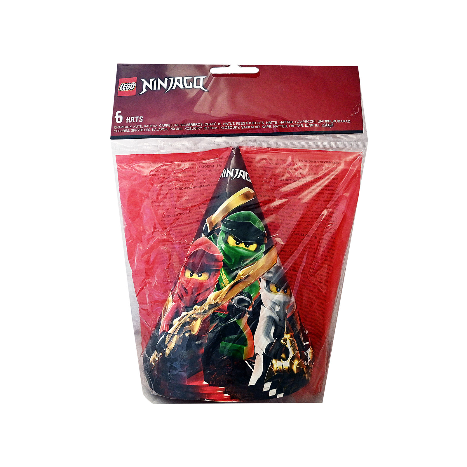 Lego Ninjago καπελάκια για πάρτυ 6τεμ εικόνα 1