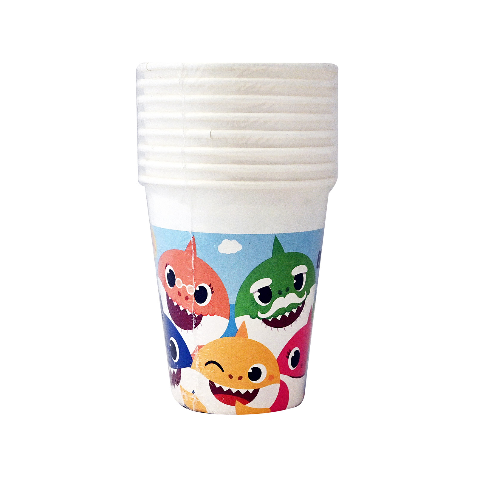 Fsc Baby shark ποτήρια μίας χρήσης 200ml 8τεμ εικόνα 1