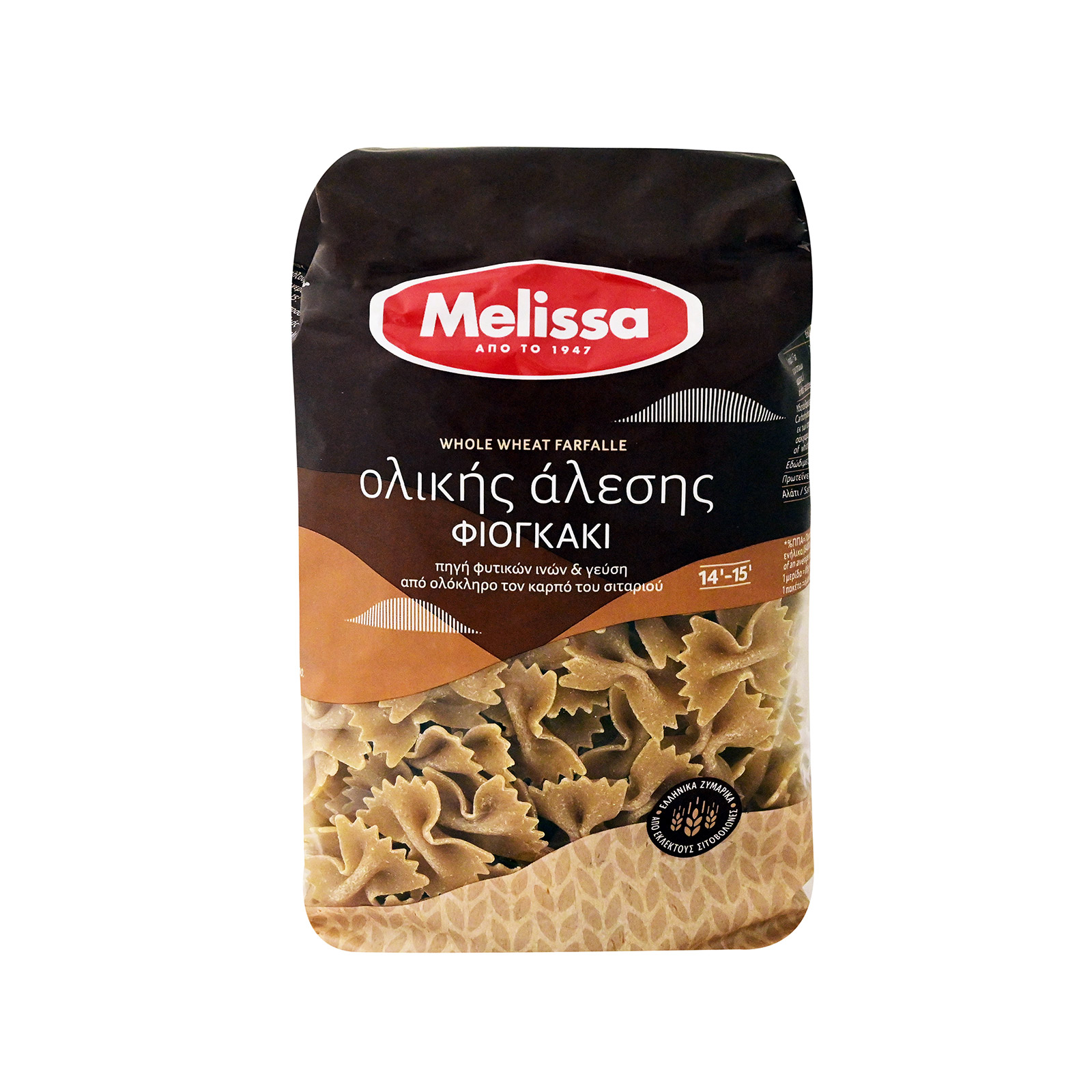 Μέλισσα Ολικής αλέσεως πάστα ζυμαρικών φιογκάκι 500g εικόνα 1