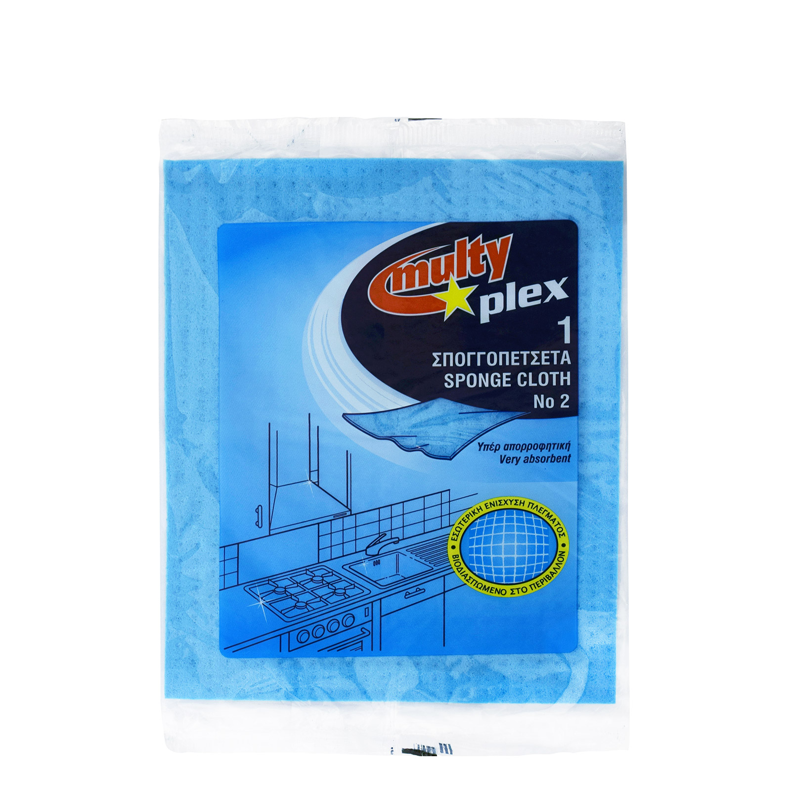 Multy Plex ν2 σπογγοπετσέτα καθαρισμού μπλε εικόνα 1