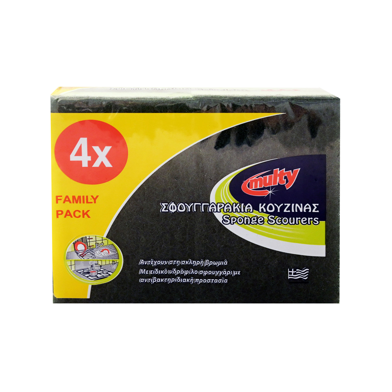 Multy σφουγγαράκι κουζίνας 4τεμ εικόνα 1