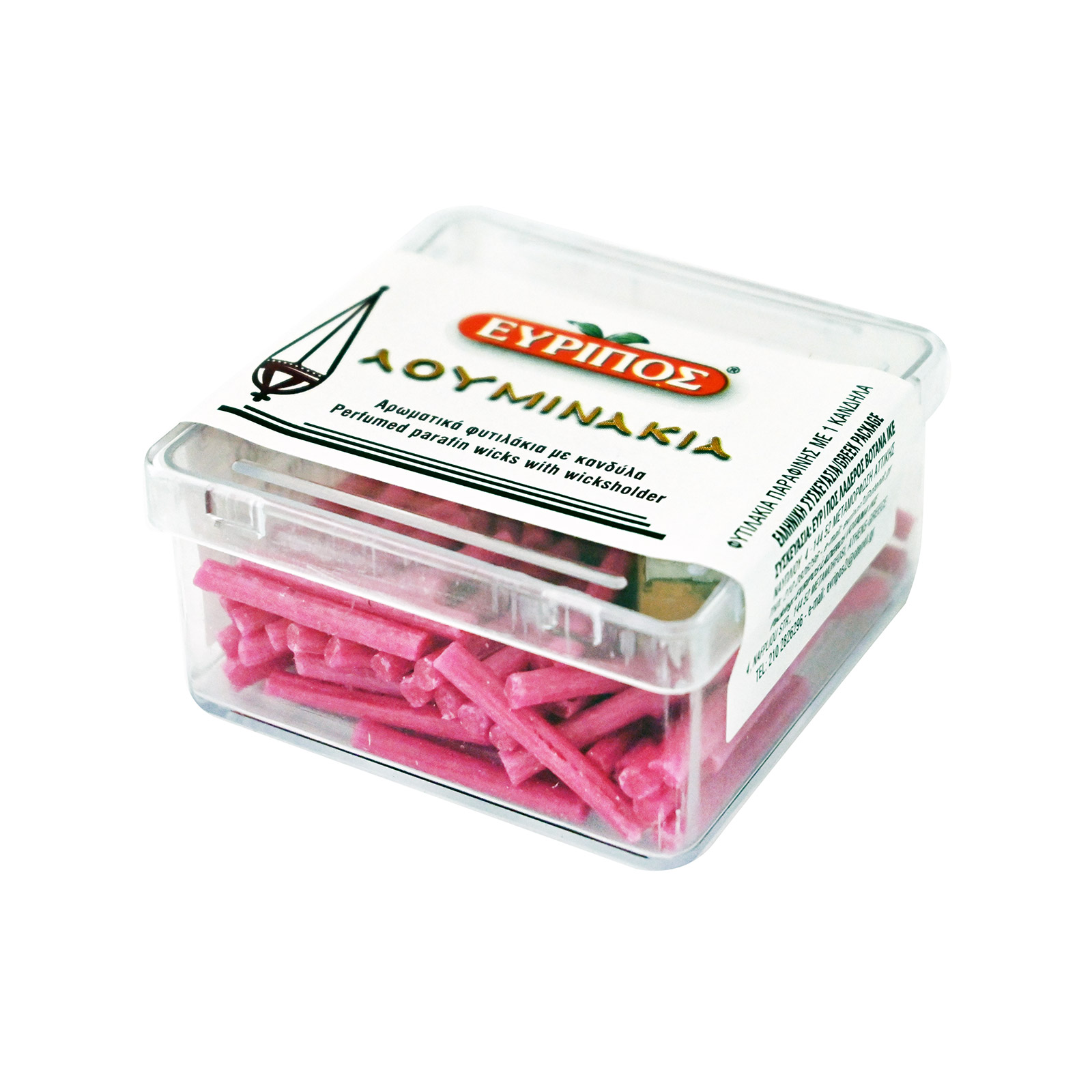 Εύριπος Λουμινακια φυτιλακια αρωματικα, ροζ 50g εικόνα 1