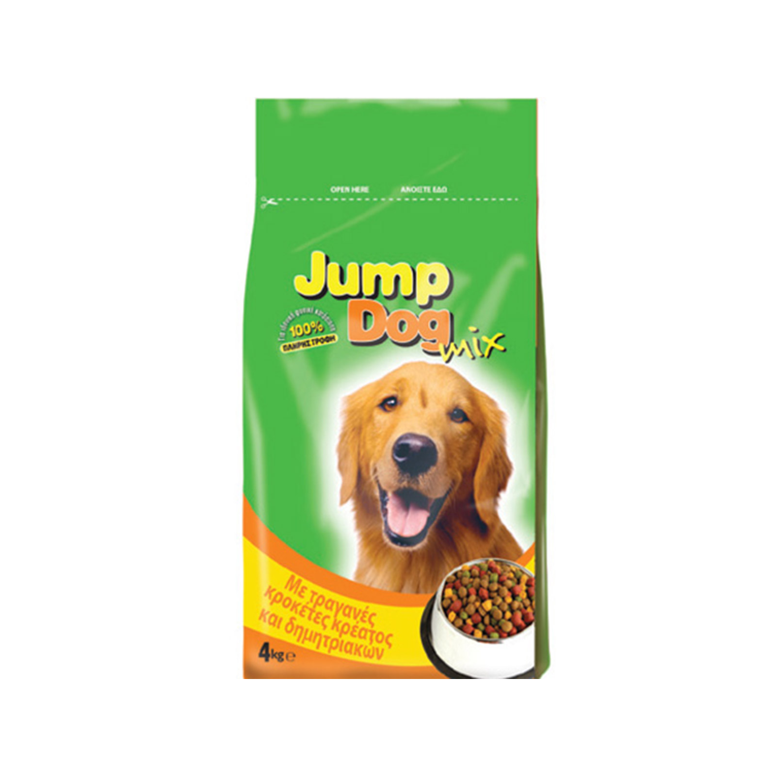 Jump Dog Mix ξηρά τροφή σκύλου με τραγανες κροκέτες κρέατος & δημητριακών 4kg εικόνα 1
