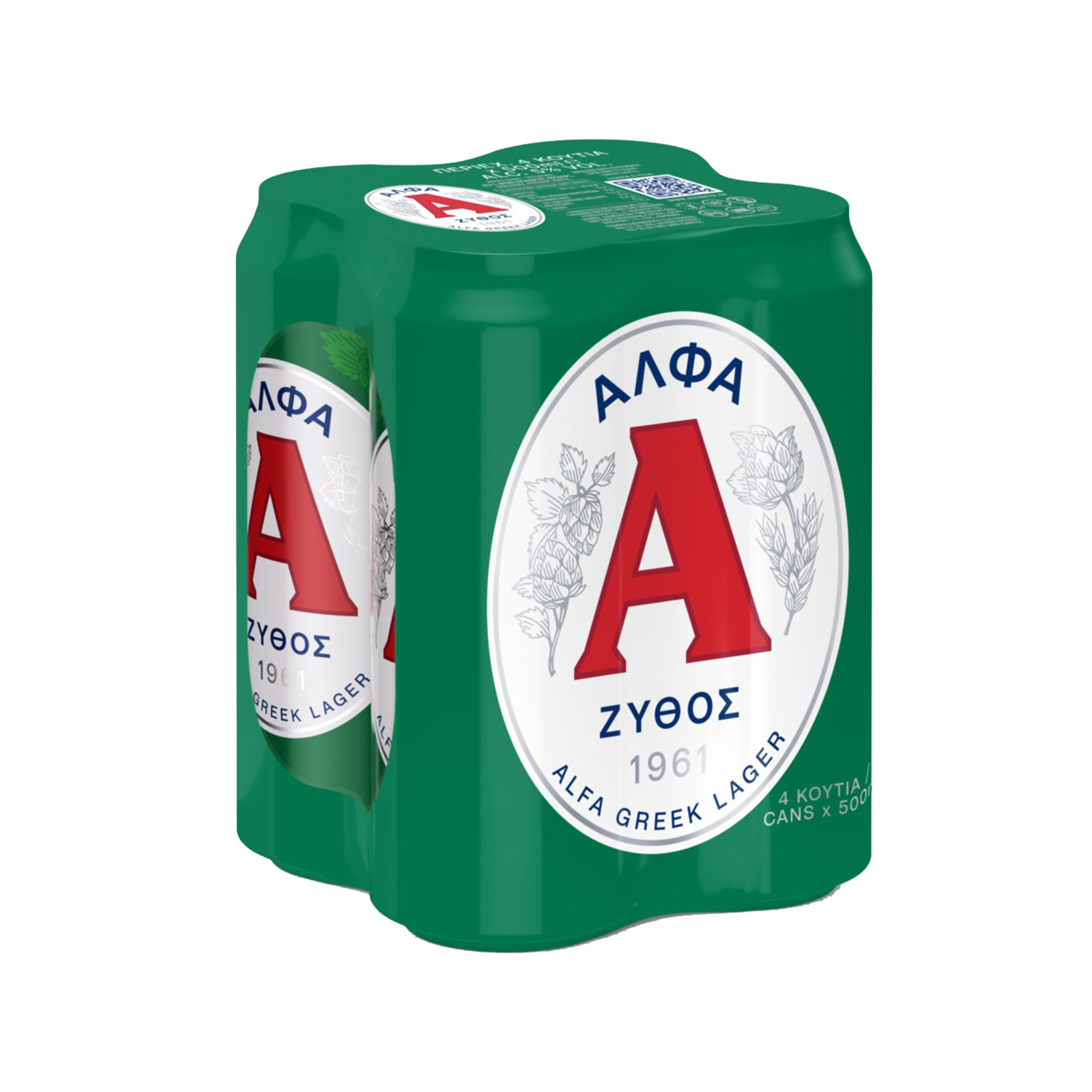 Άλφα Lager μπίρα 4x500ml εικόνα 1