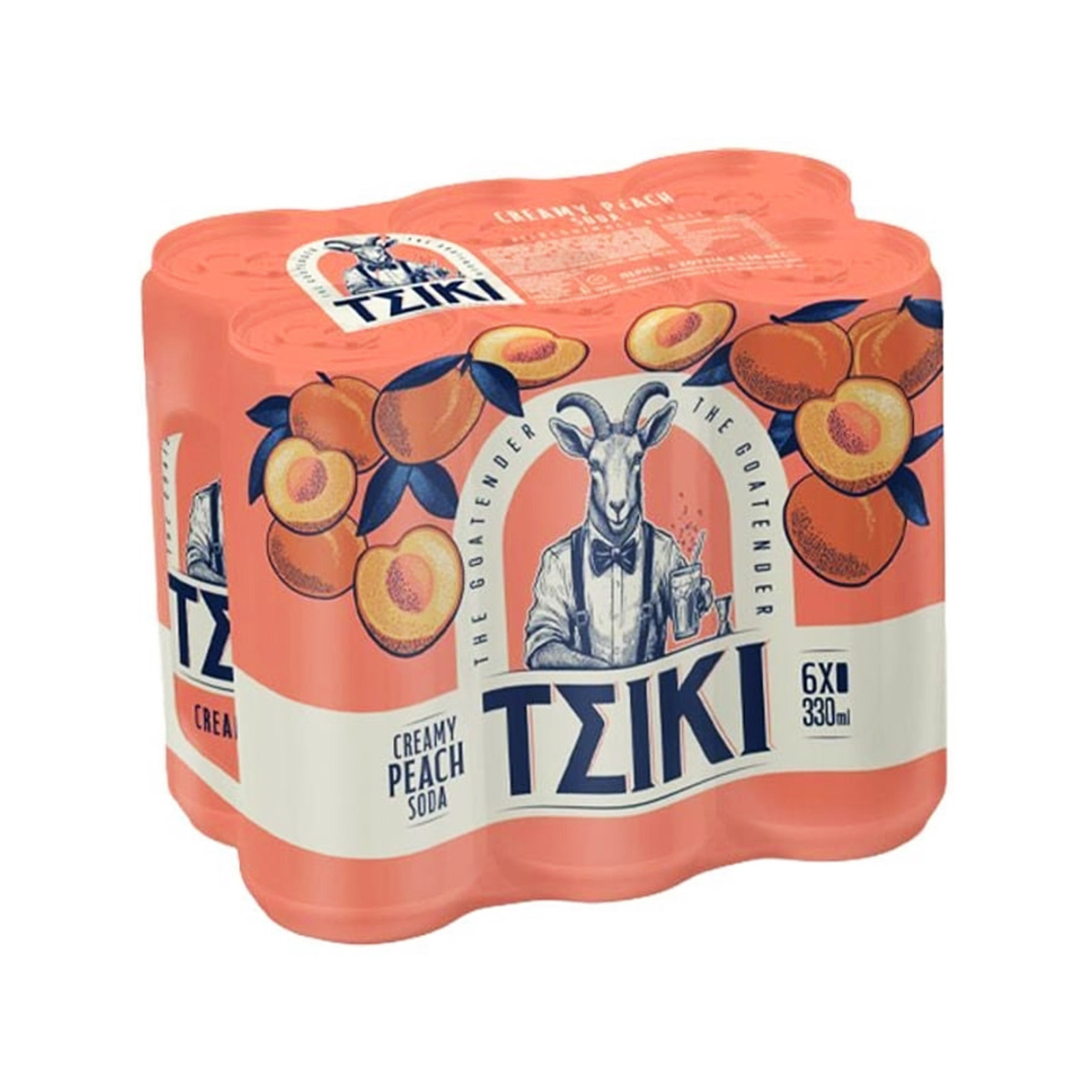 Τσικι αναψυκτικό σόδα creamy peach 6x330ml εικόνα 1