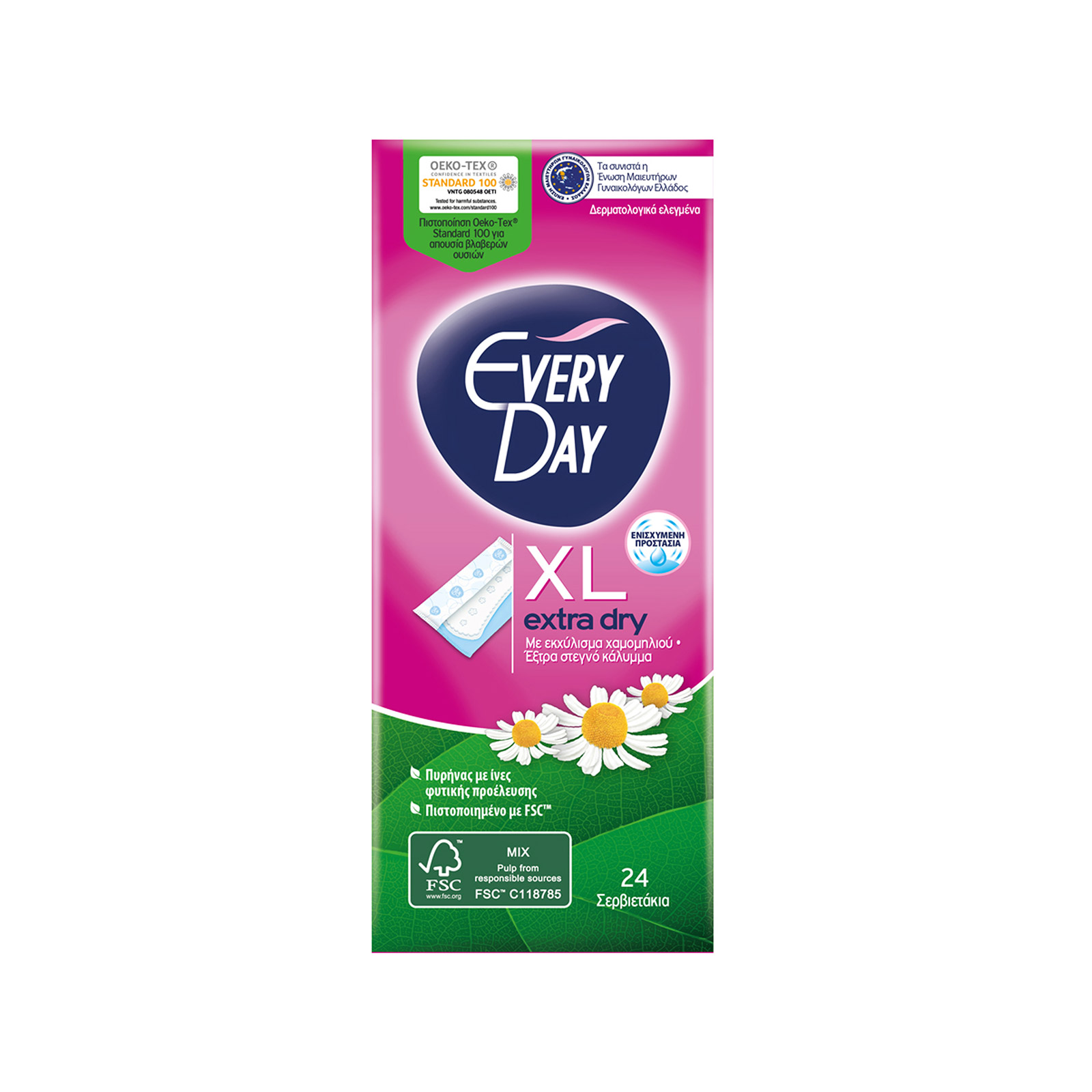 Everyday Extra Dry σερβιετάκια xl/ with chamomile extract 24τεμ εικόνα 1
