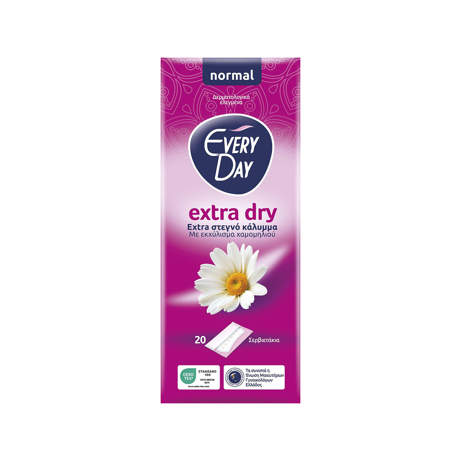 Everyday Extra Dry σερβιετάκια normal/ with chamomile extract 20τεμ εικόνα 1