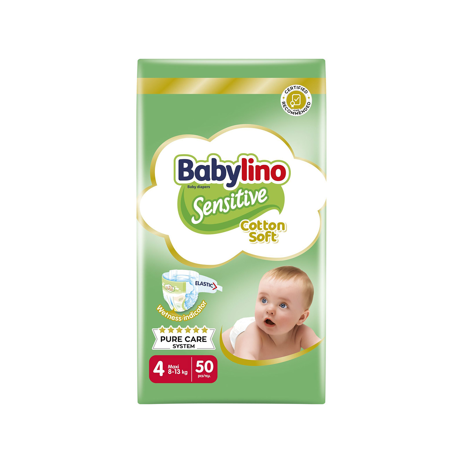 Babylino Sensitive Cotton Soft πάνες παιδικές Νο. 4/ 8-13kg 50τεμ εικόνα 1