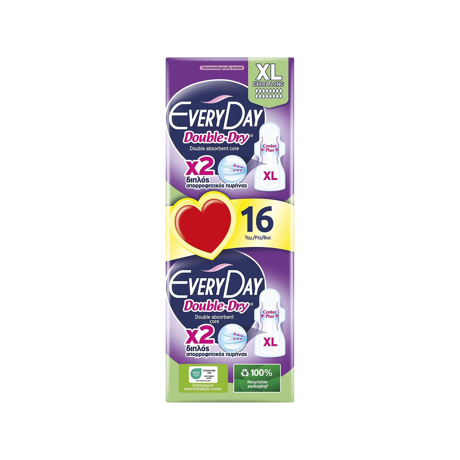 Everyday Double Dry σερβιέτες extra long/ ultra plus με φτερά 16τεμ εικόνα 1