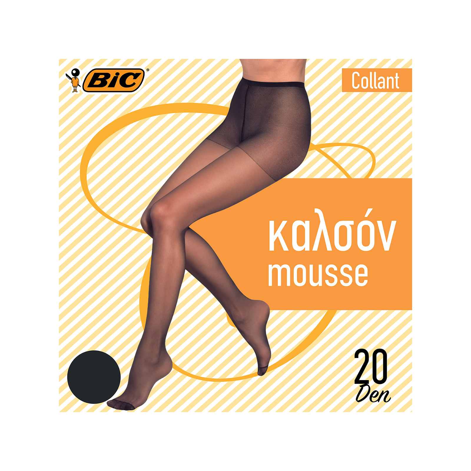 Bic καλσόν normal size 1- 2/ γραφίτης 20den εικόνα 1