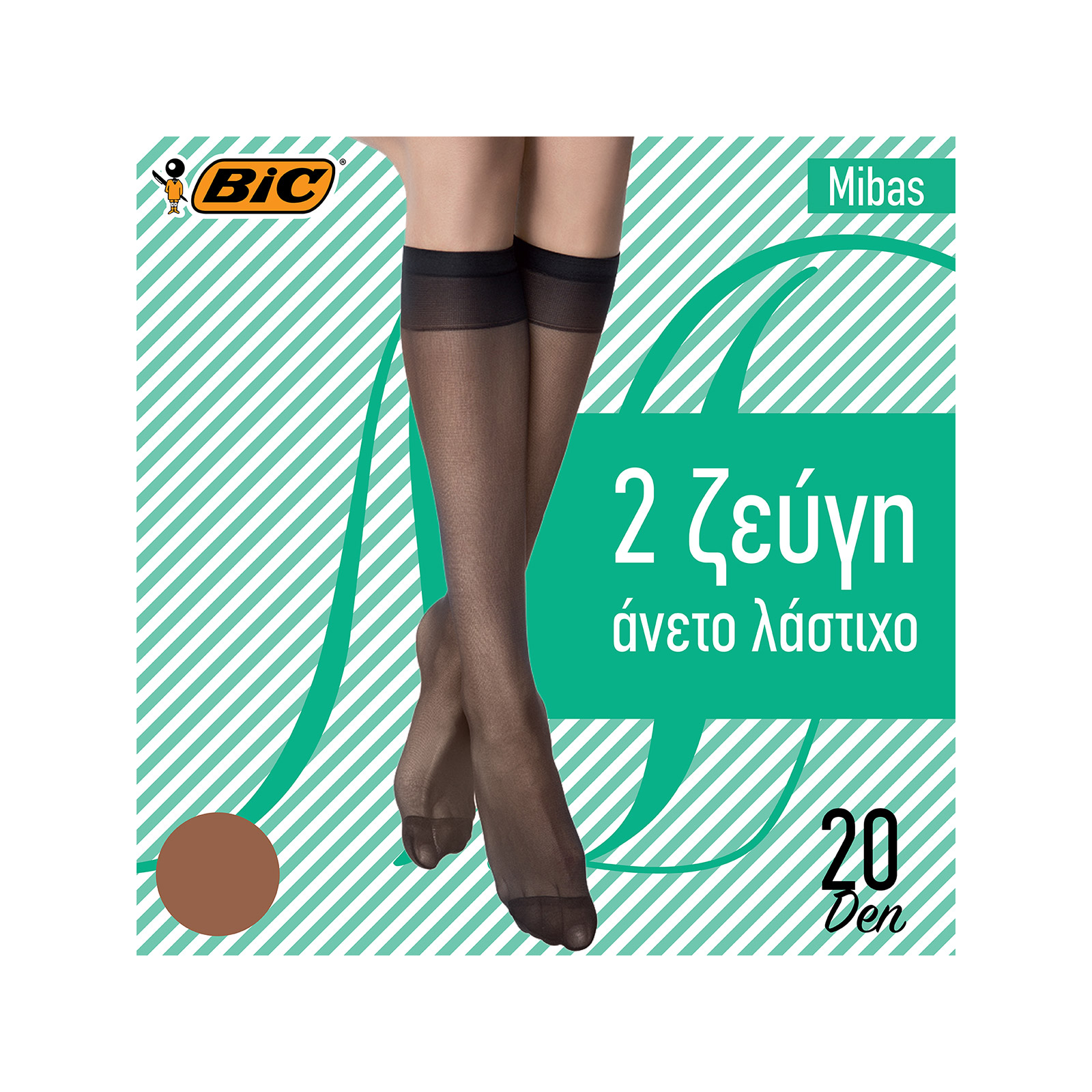 Bic Mibas καλτσάκι γυναικείο one size / καραμελέ 20den εικόνα 1