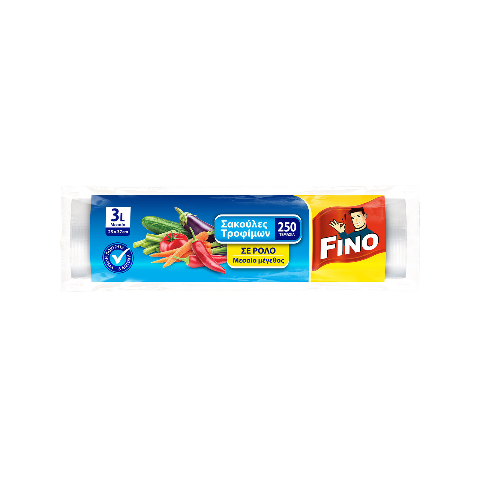 Fino 3lt σακουλες τροφίμων σε ρολο μεσαίες 25x3εκ. 250τεμ εικόνα 1