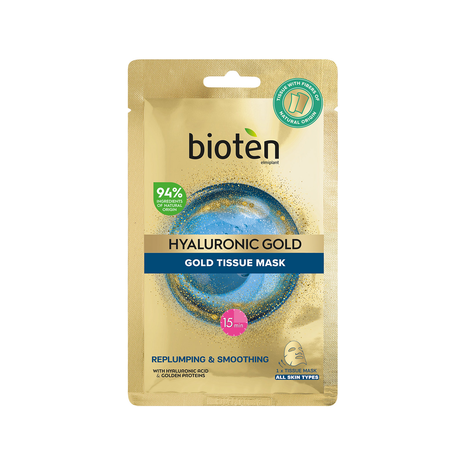 Bioten Hyaluronic gold μάσκα προσώπου 25ml εικόνα 1