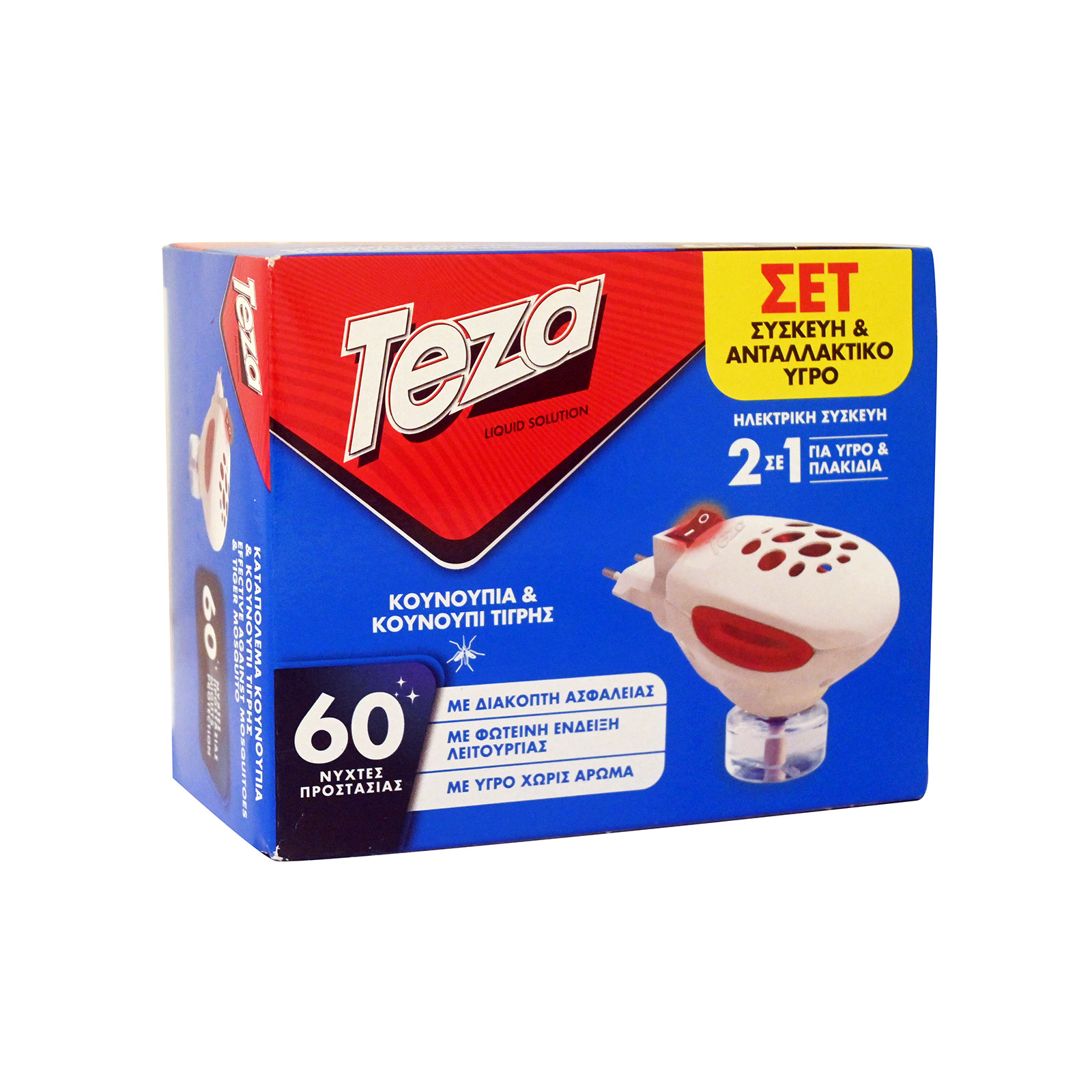 Teza ηλεκτρική συσκευή εντομοαπωθητική & ανταλλακτικό 60 νύχτες 50ml εικόνα 1