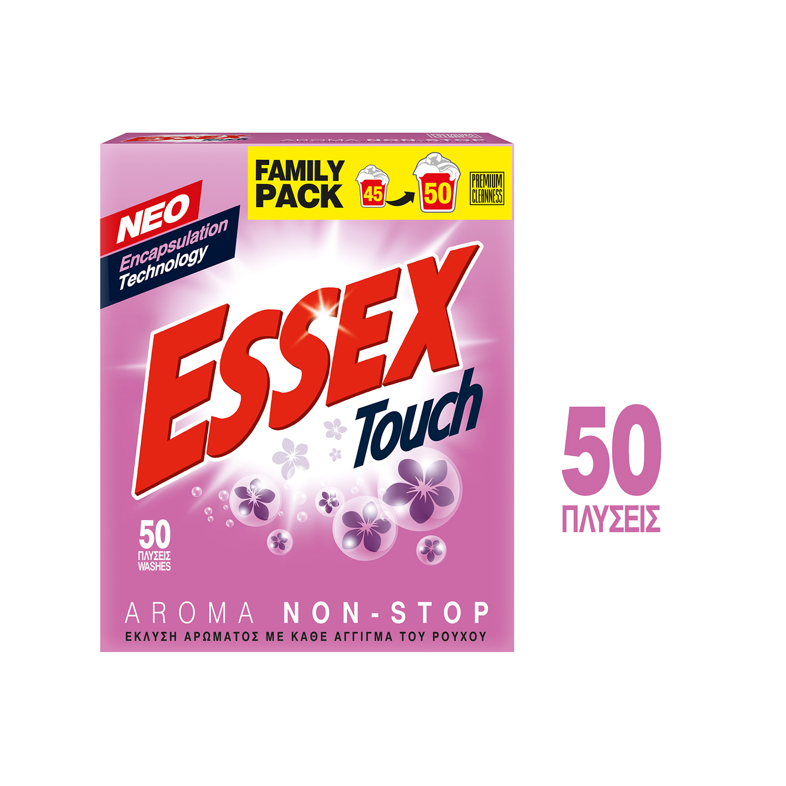 Essex Touch σκόνη απορρυπαντικό πλυντηρίου ρούχων aroma non stop 2,4 kg 50μεζ εικόνα 1