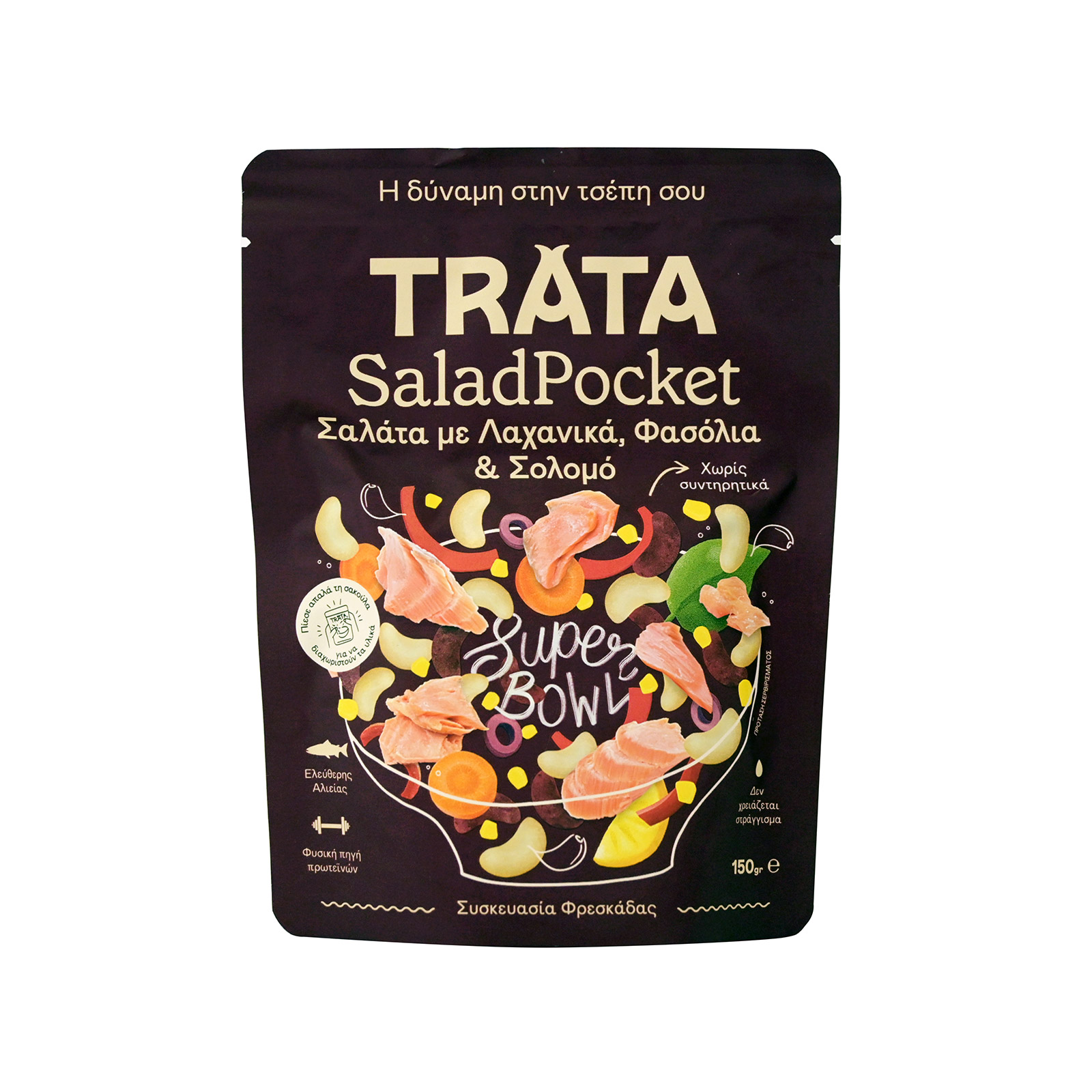 Trata Salad Pocket σολομός με λαχανικά & φασόλια 150g εικόνα 1