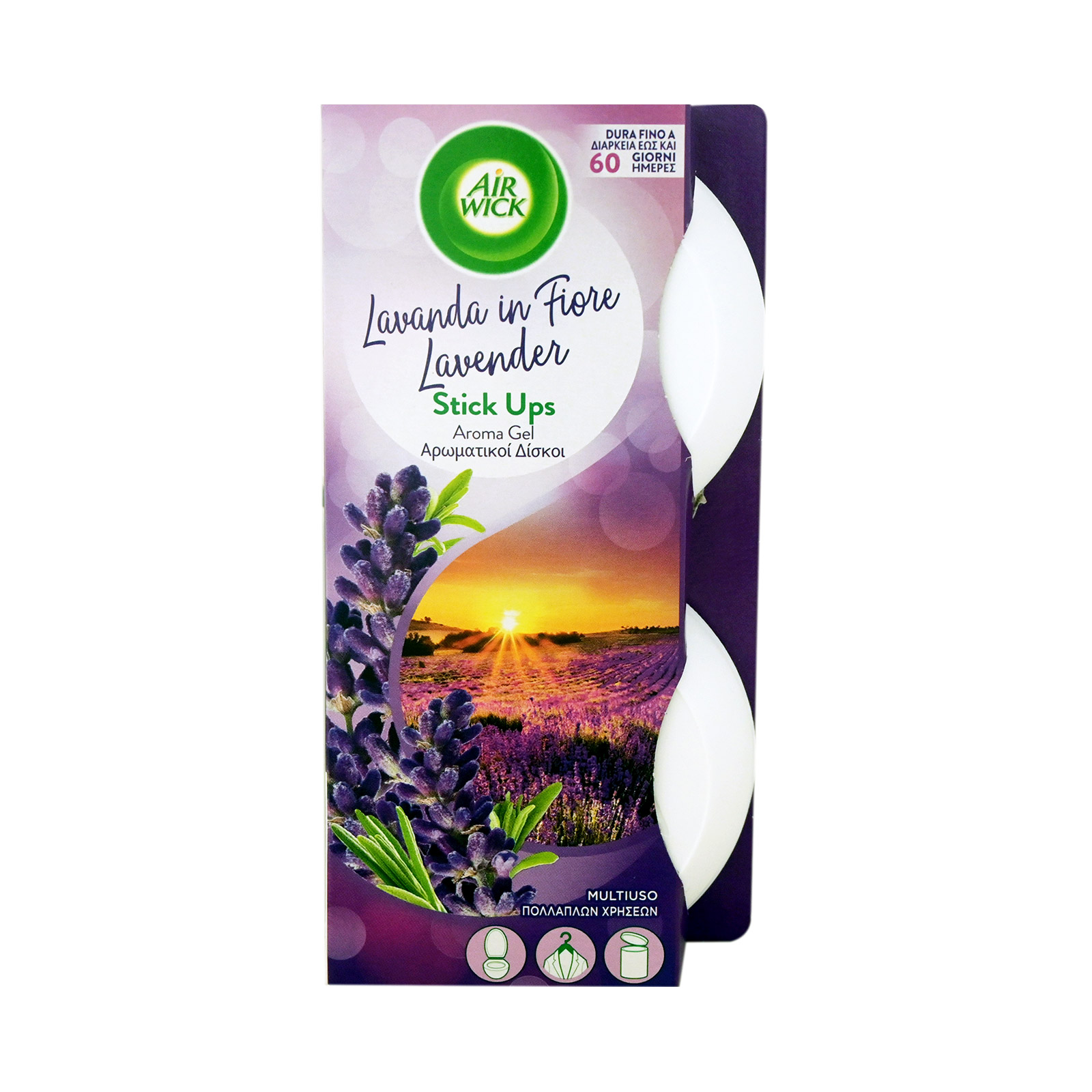 Airwick αρωματικοί δίσκοι πολλαπλών χρήσεων lavender 60 ημέρες 2x30g εικόνα 1