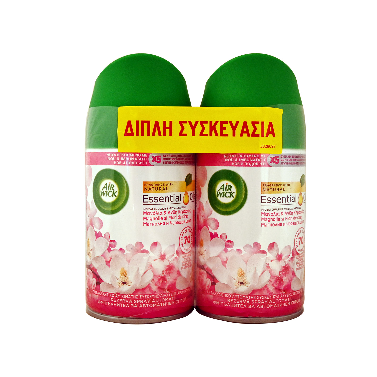 Airwick Freshmatic air freshener refill magnolia & cherry blossoms 2x250ml image 1