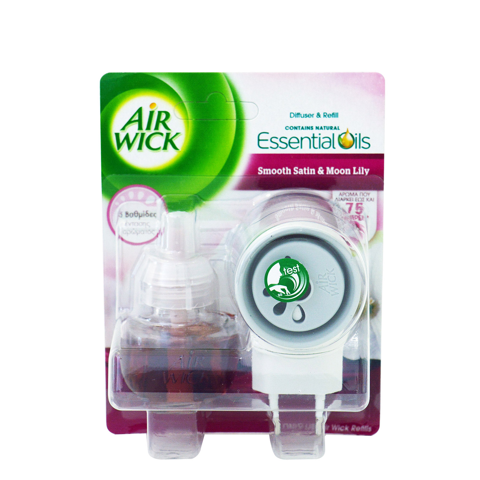 Airwick Essential Oils Air Freshener Refill + Dispenser smooth satin & moon lilly 19ml image 1