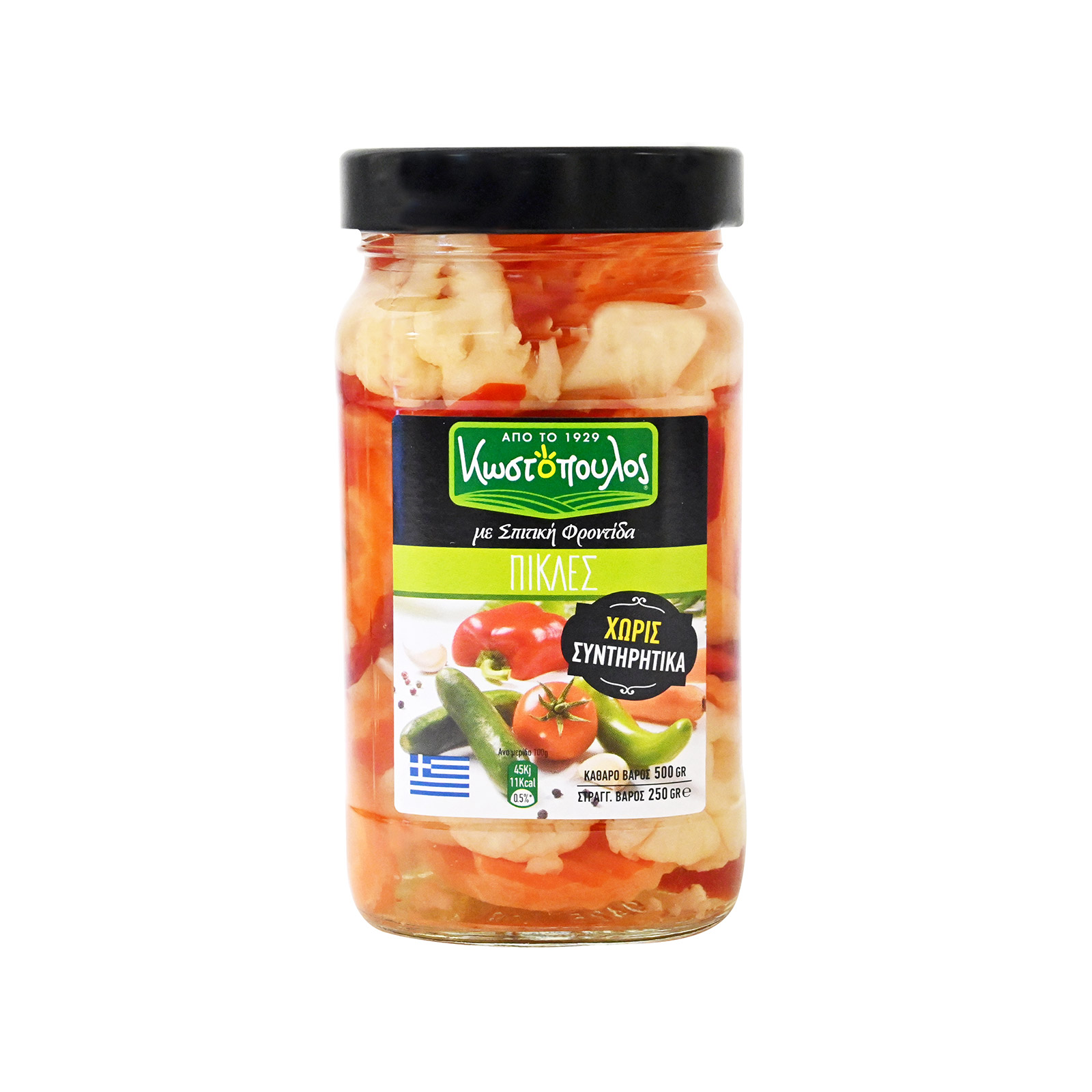 Κωστόπουλος πίκλες 500g (στραγγισμένο βάρος 250g) εικόνα 1