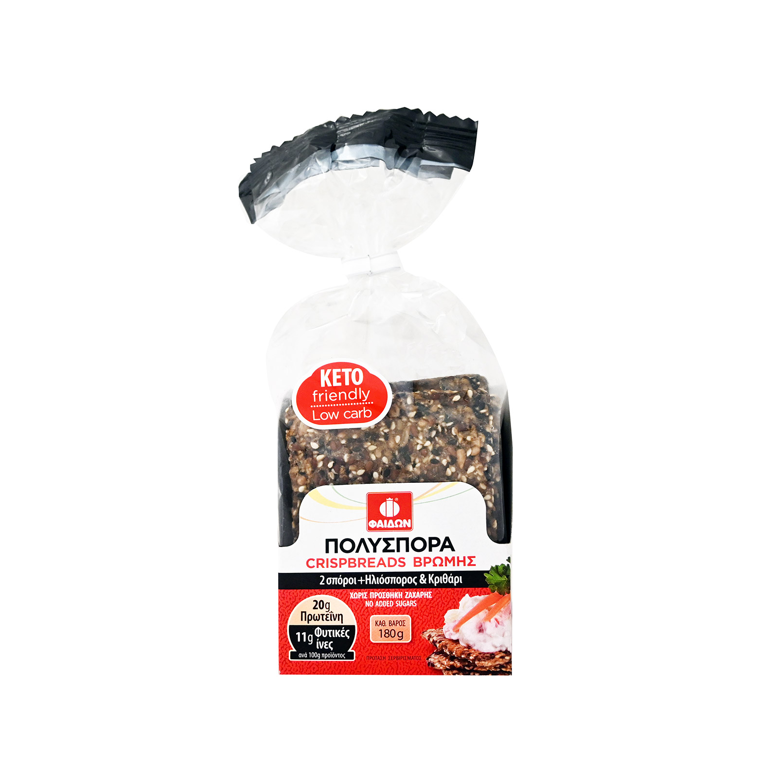 Φαίδων Πολύσπορα crispbreads βρώμης ηλιόσπορος-κριθάρι 180g εικόνα 1