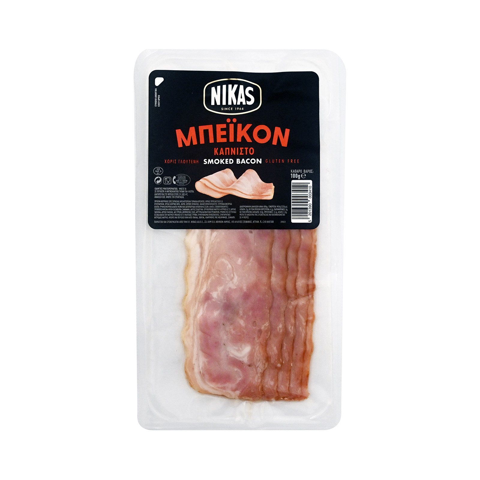 Νίκας μπεϊκον καπνιστό σε φέτες 100g εικόνα 1