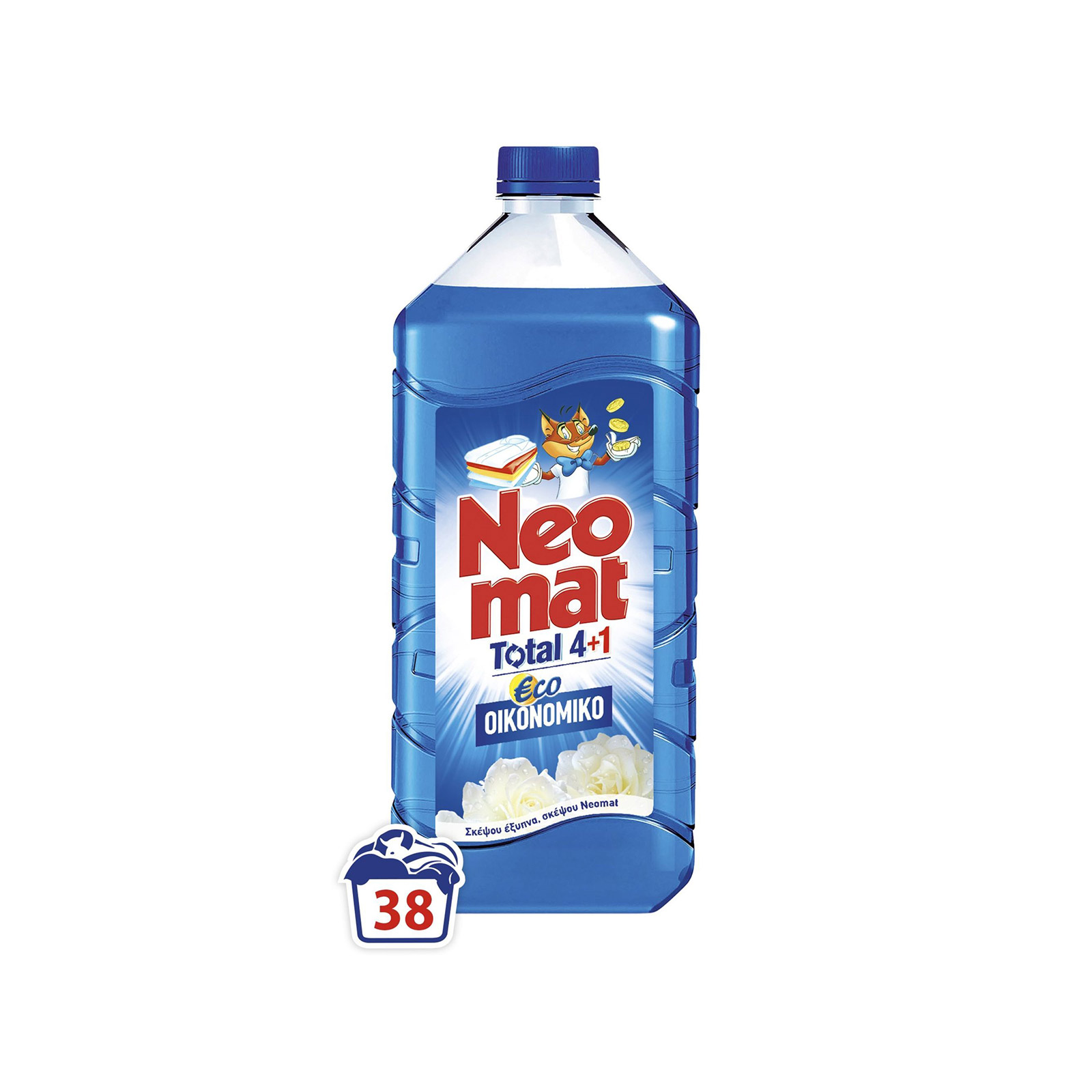 Neomat Eco υγρό απορρυπαντικό πλυντηρίου ρούχων μπλε 1,7lt 38μεζ εικόνα 1
