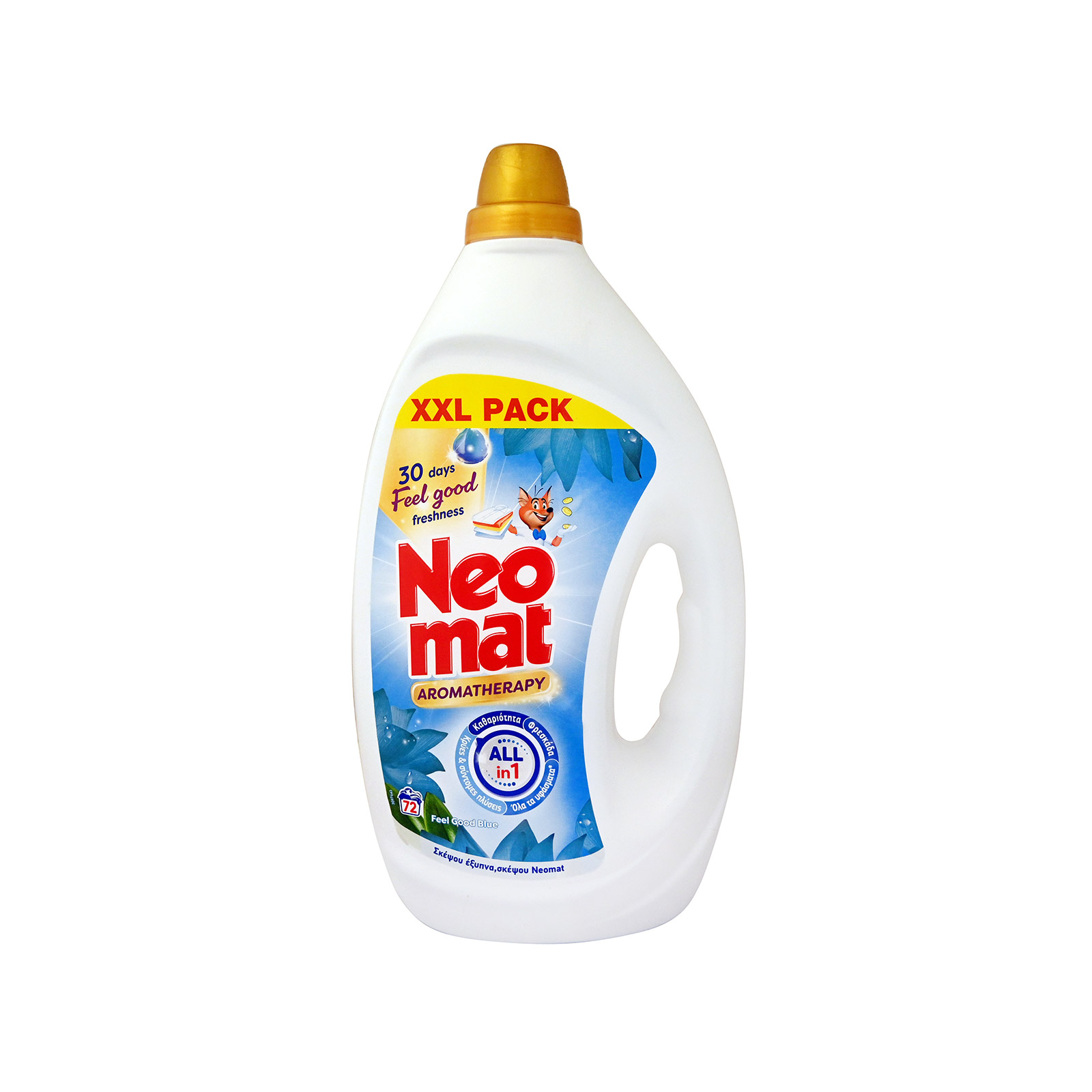 Neomat Aromatherapy υγρό απορρυπαντικό πλυντηρίου ρούχων feel good blue 3,24 lt 72μεζ εικόνα 1