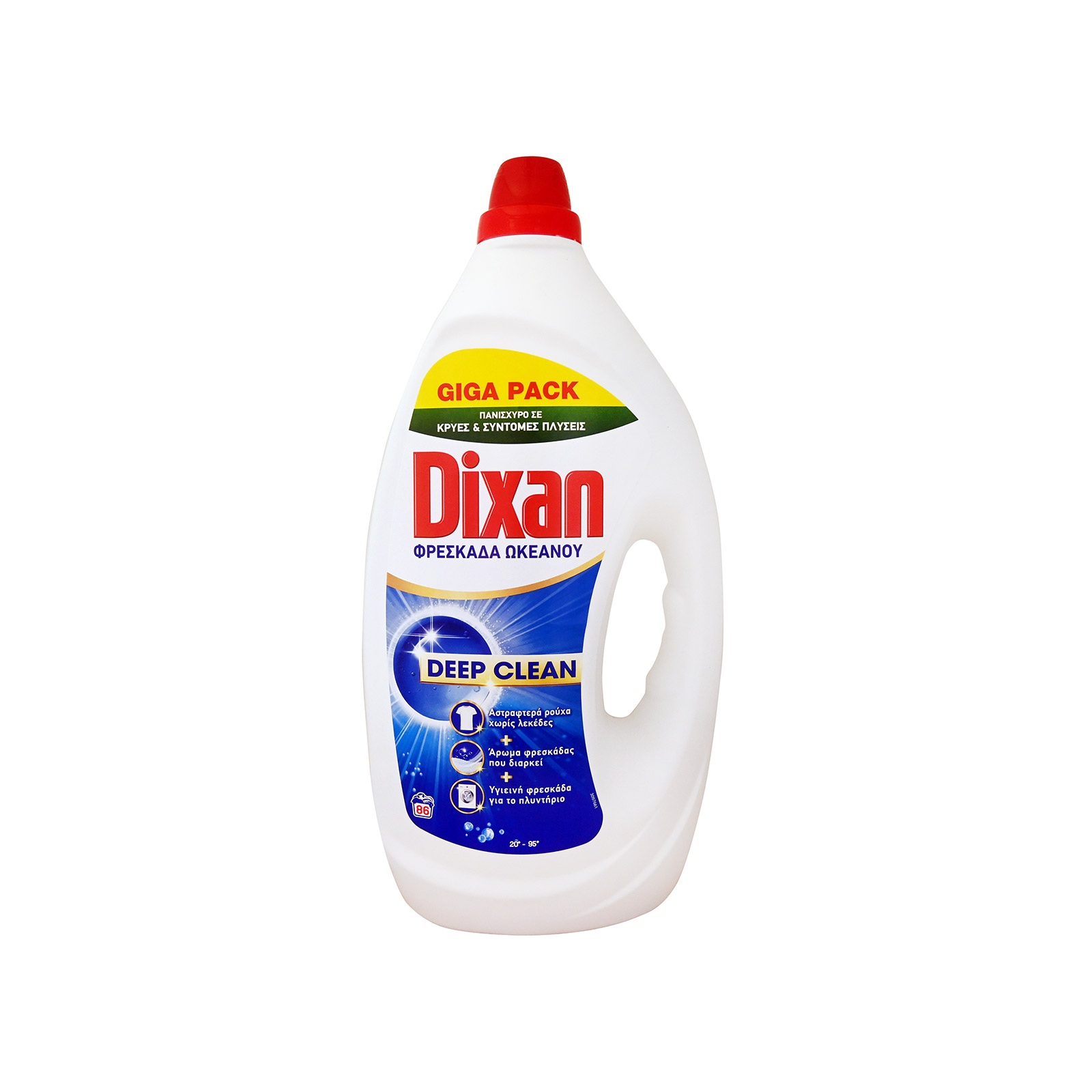 Dixan Deep Clean υγρό απορρυπαντικό πλυντηρίου ρούχων φρεσκάδα ωκεανού 3,87 lt 86μεζ εικόνα 1