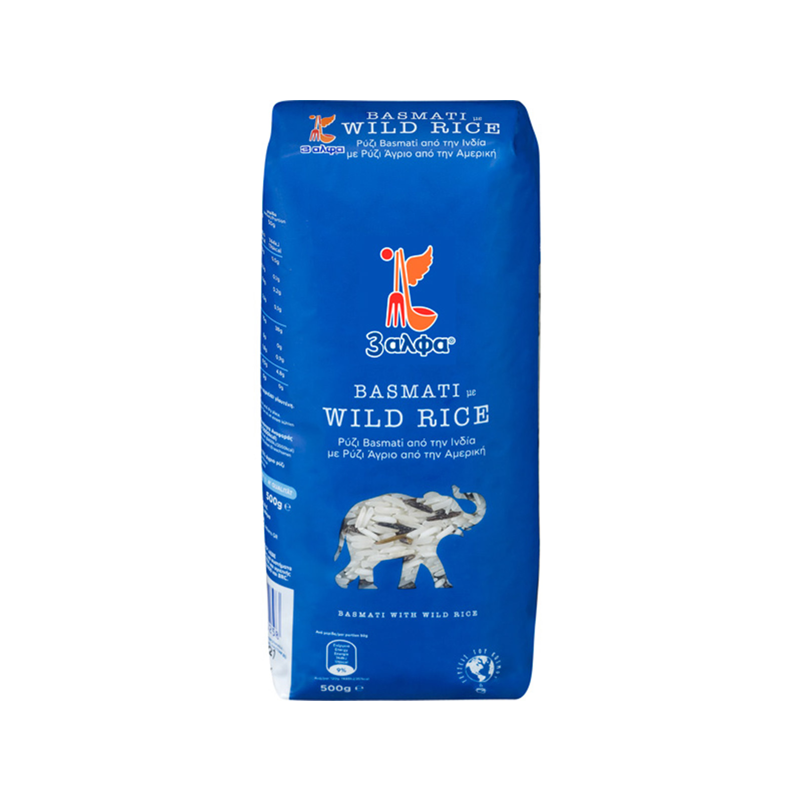 3αλφα ρύζι άγριο με basmati 500g εικόνα 1